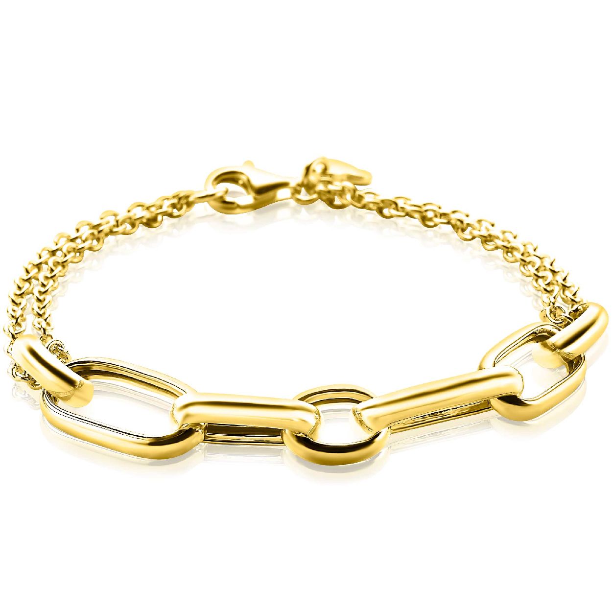 ZINZI zilveren armband geel verguld ovaal ZIA1804G