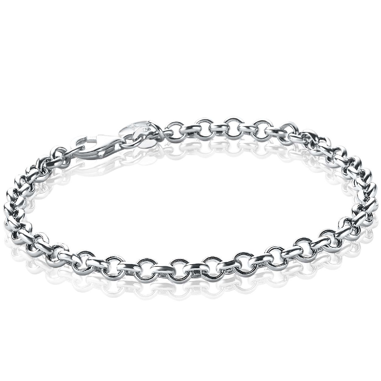 Zinzi zilveren jasseron armband 4,5mm breed 18cm 