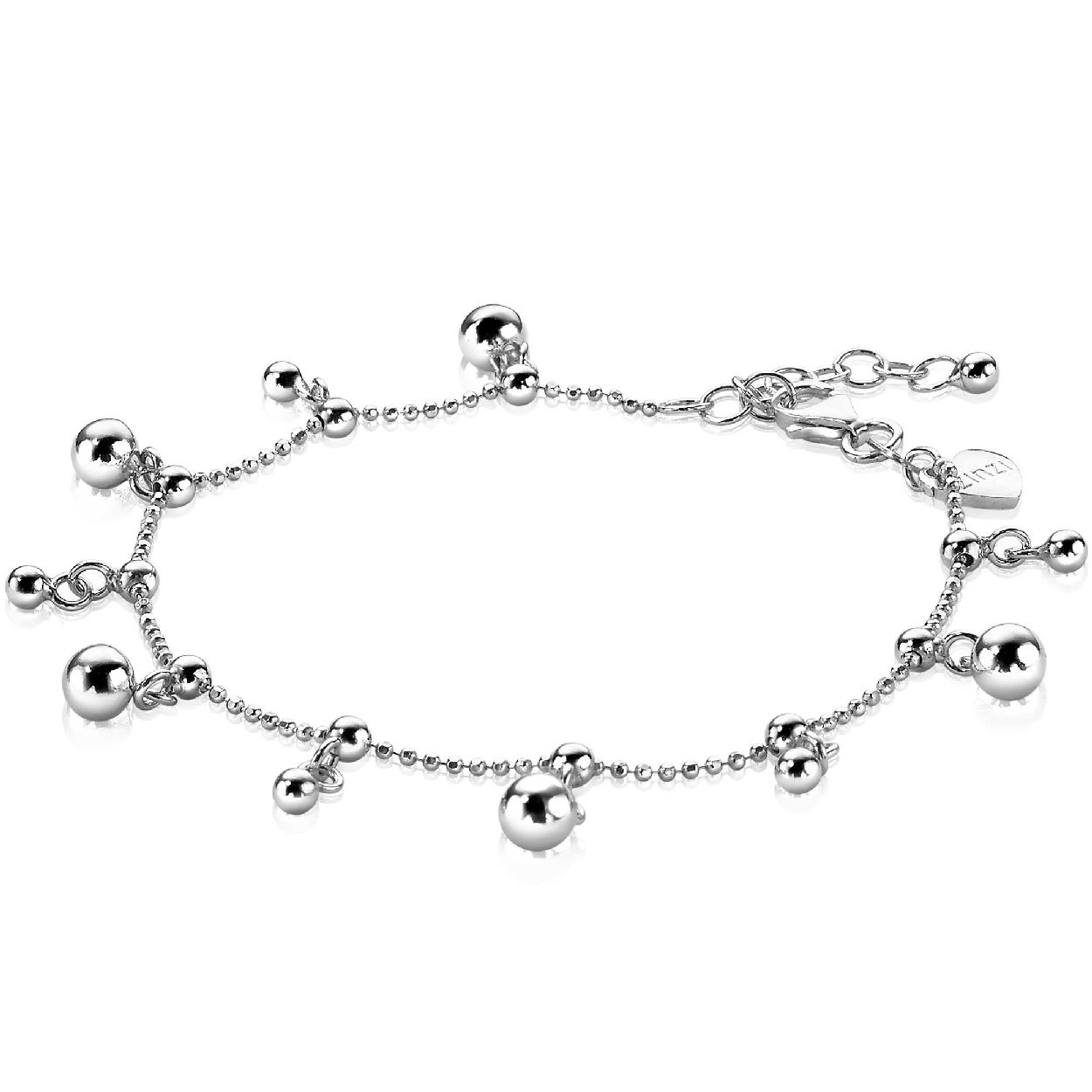 ZINZI zilveren bolletjes schakelarmband met grotere bollen 17-20cm ZIA1985