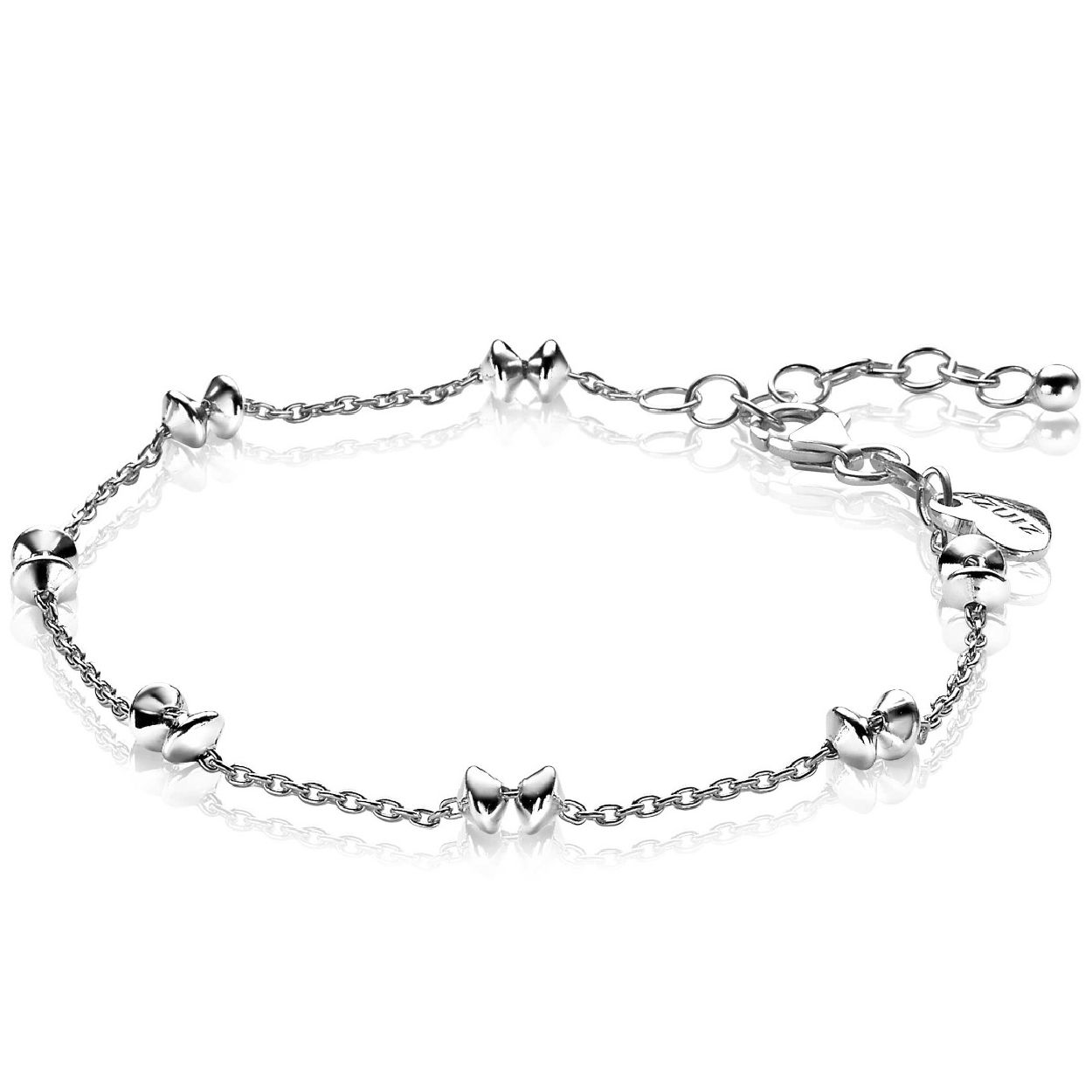 ZINZI zilveren schakelarmband met tol vormen ZIA2032