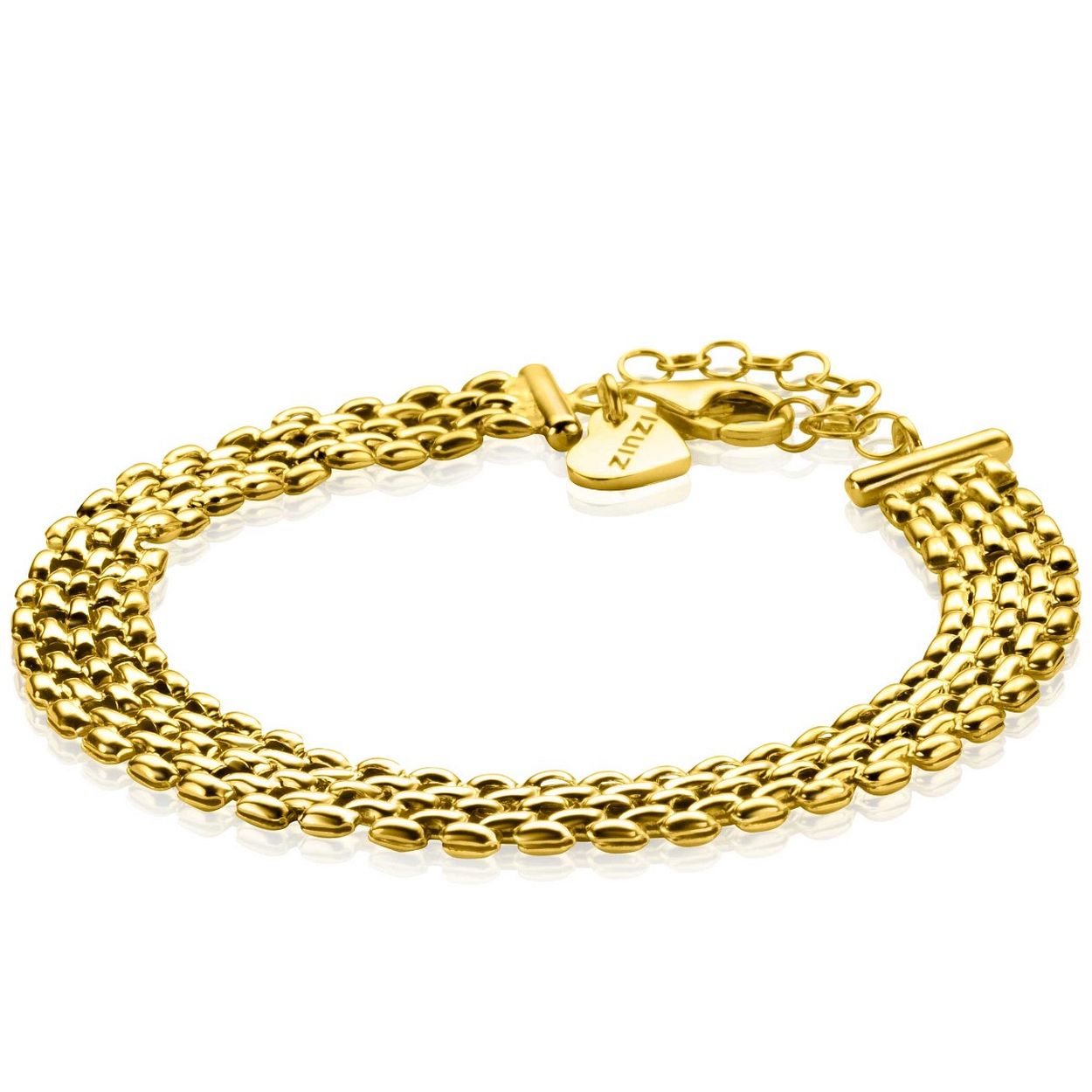 goud op zilveren armband