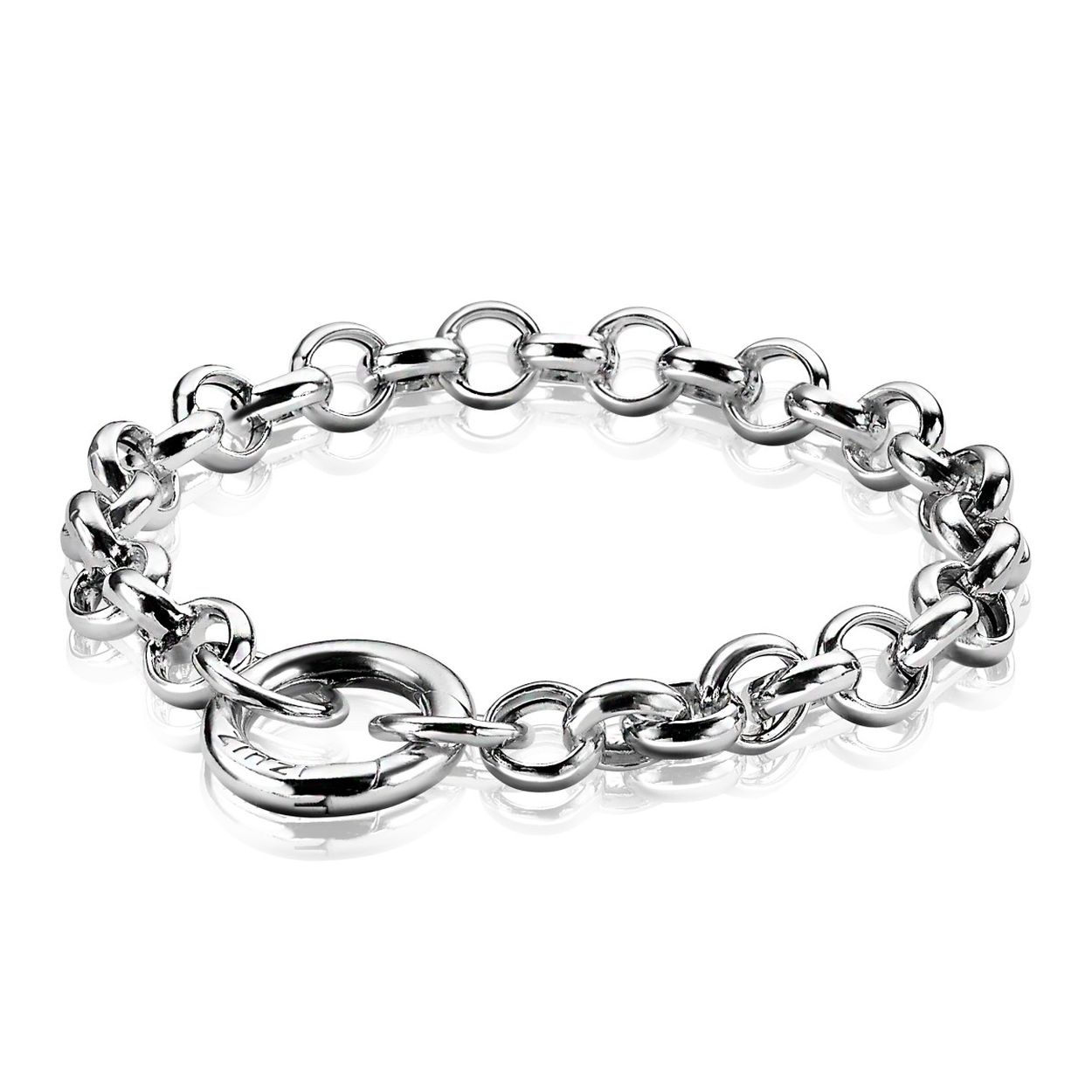ZINZI zilveren jasseron armband 8mm breed 19cm ZIA346