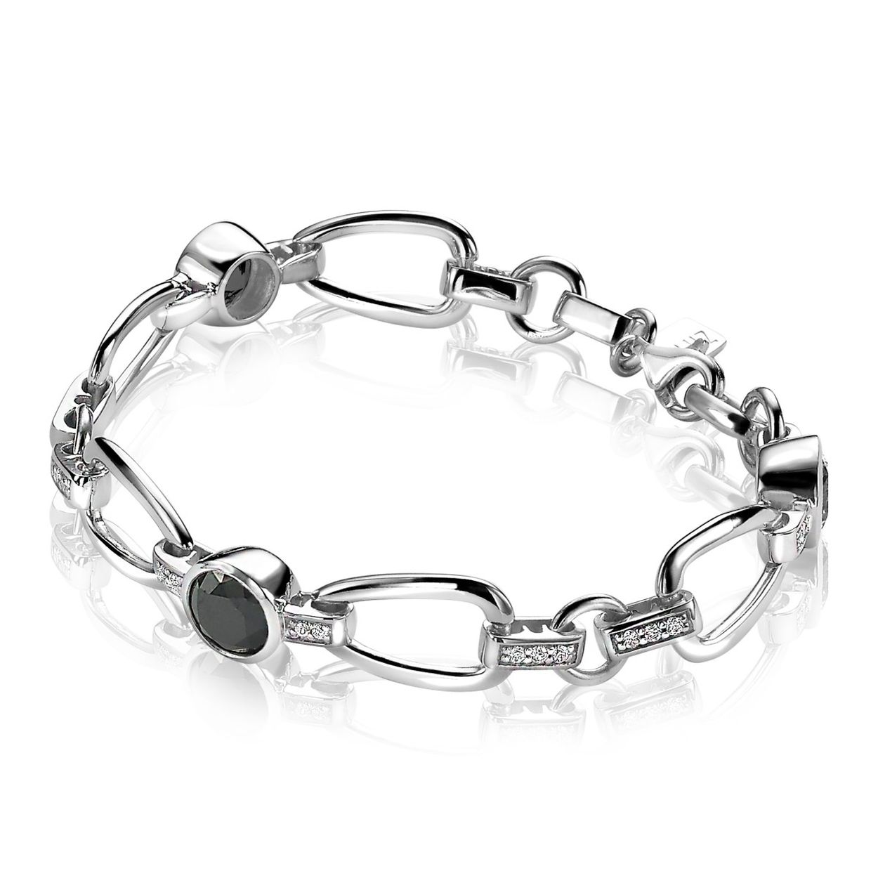 Zinzi zilveren armband zwart 19cm ZIA576Z