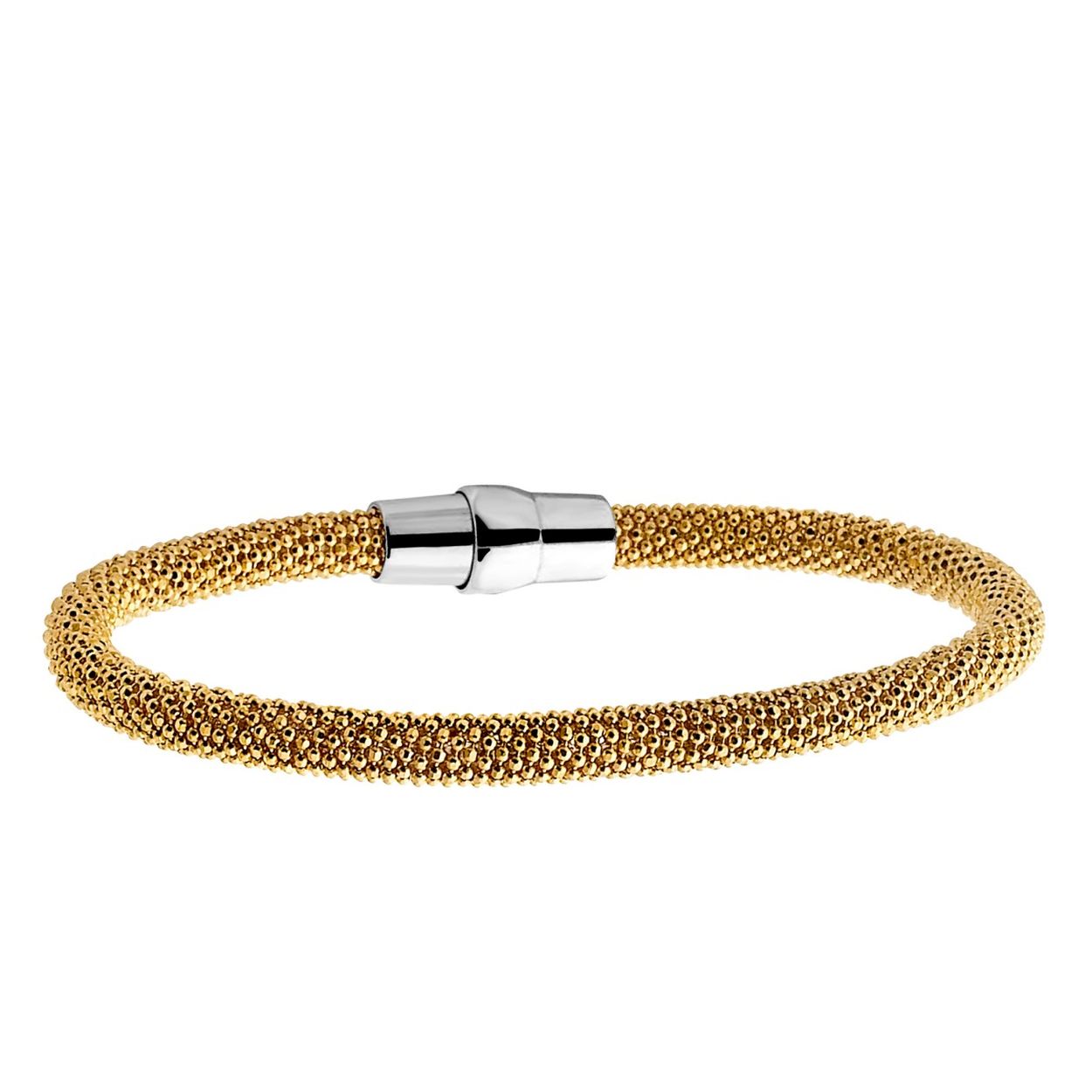 ZINZI zilveren strakke armband geel verguld 60mm diameter ZIA681G