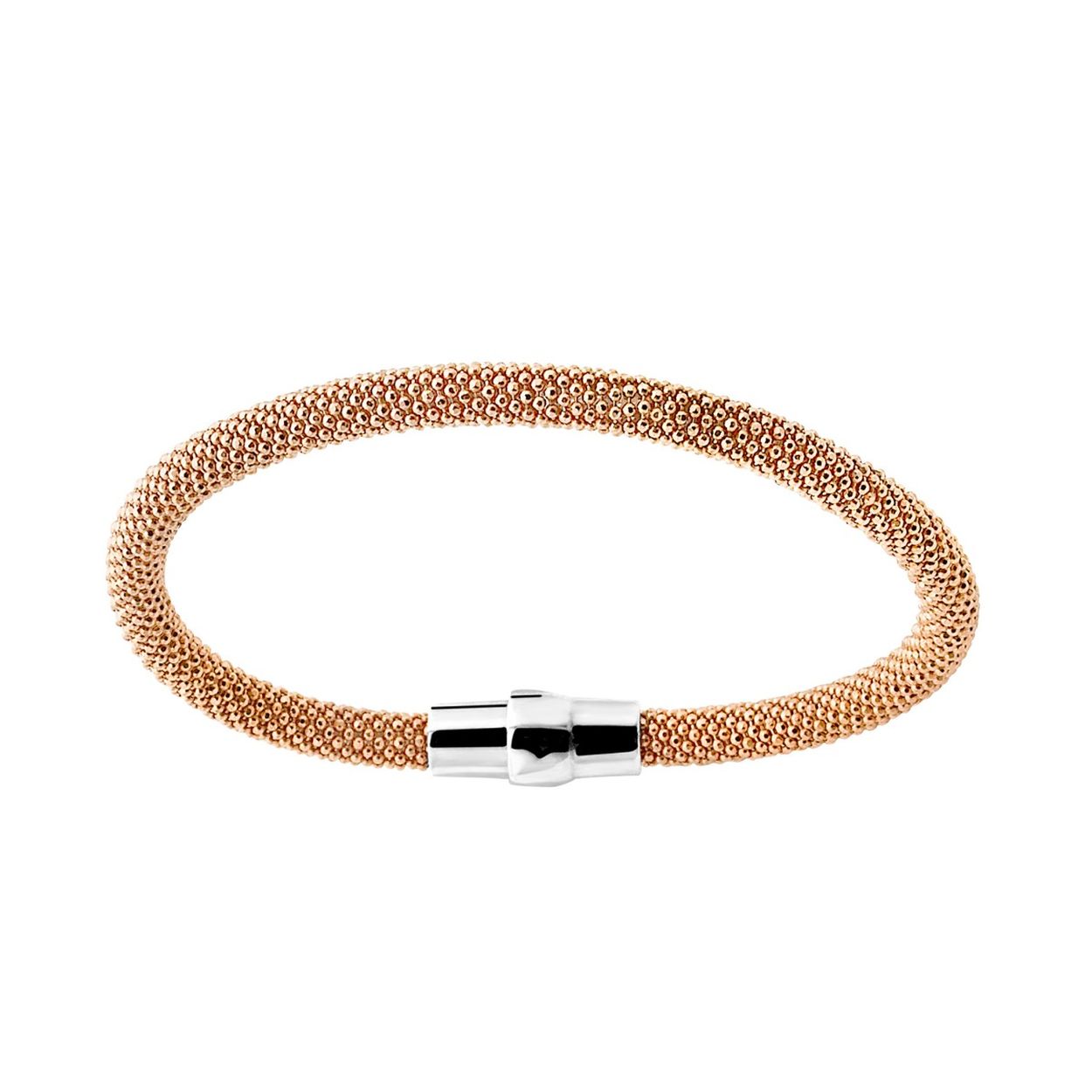 ZINZI zilveren strakke armband ros� verguld 60mm diameter ZIA681R