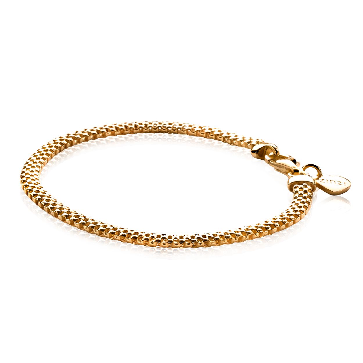zilveren Zinzi armband, verguld fantasie 4mm 18,5cm