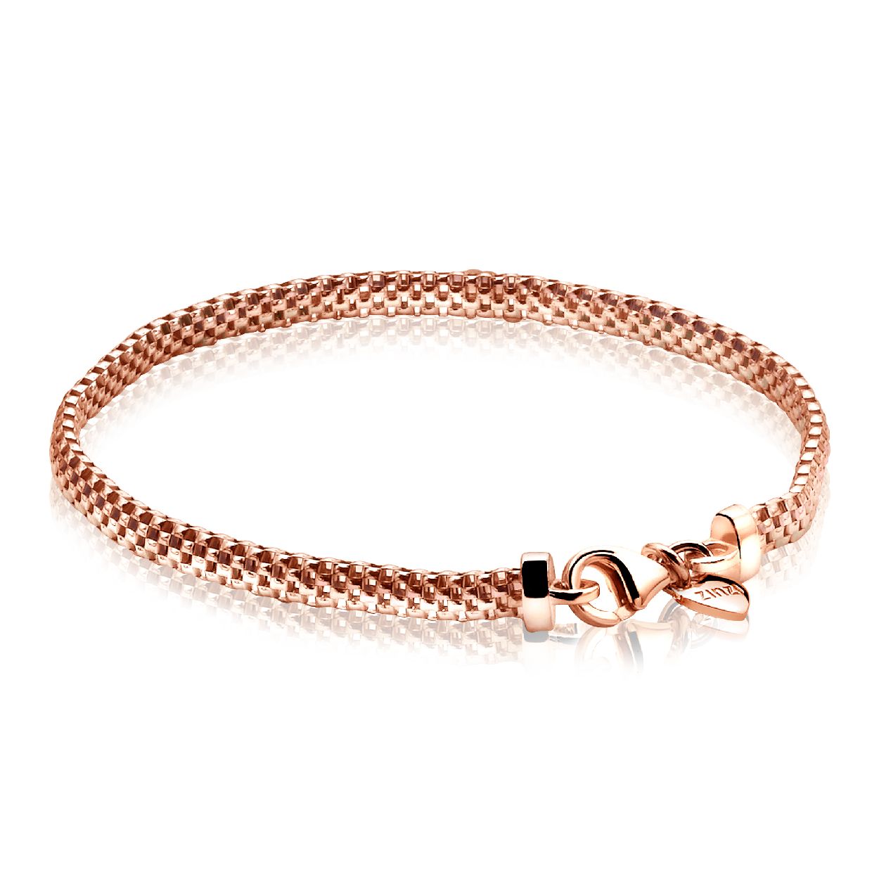 ZINZI zilveren fantasie armband rose verguld 18,5cm ZIA878R