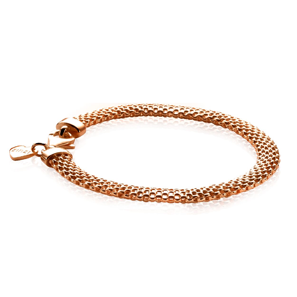zilveren Zinzi armband, rose verguld fantasie 6mm