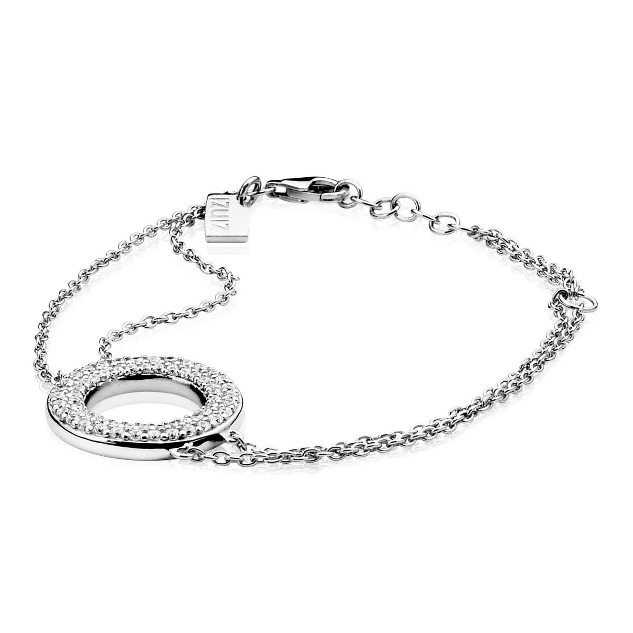 Zinzi zilveren fantasie armband wit 17-19 cm ZIA881