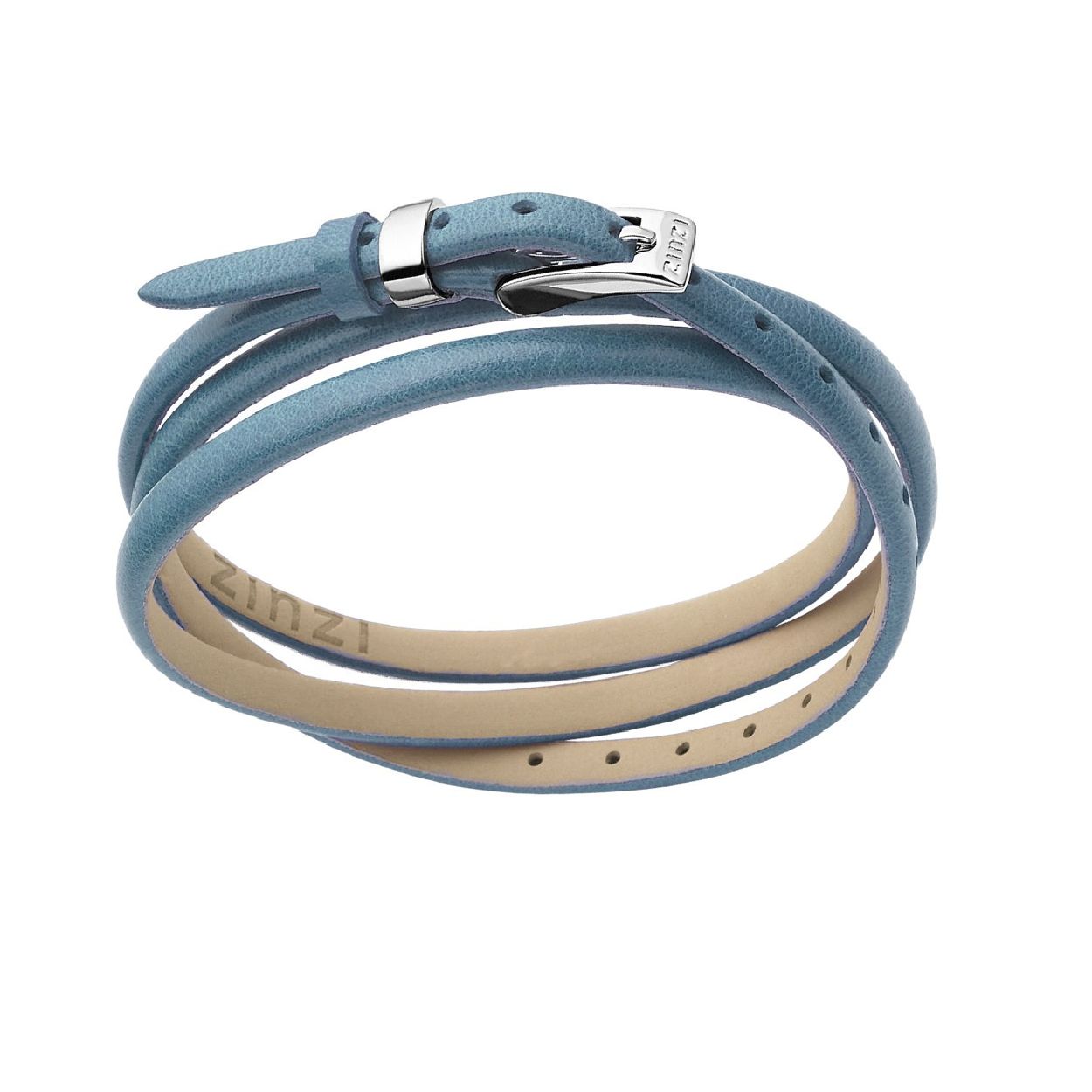 ZINZI leren armband blauw ZIA945B