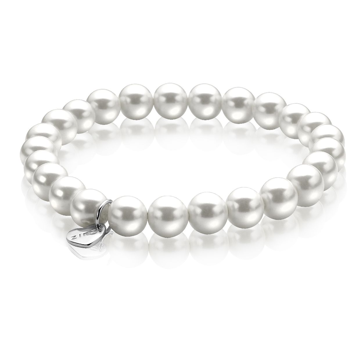 Zinzi zilveren parel rek-armband wit one-size ZIA999
