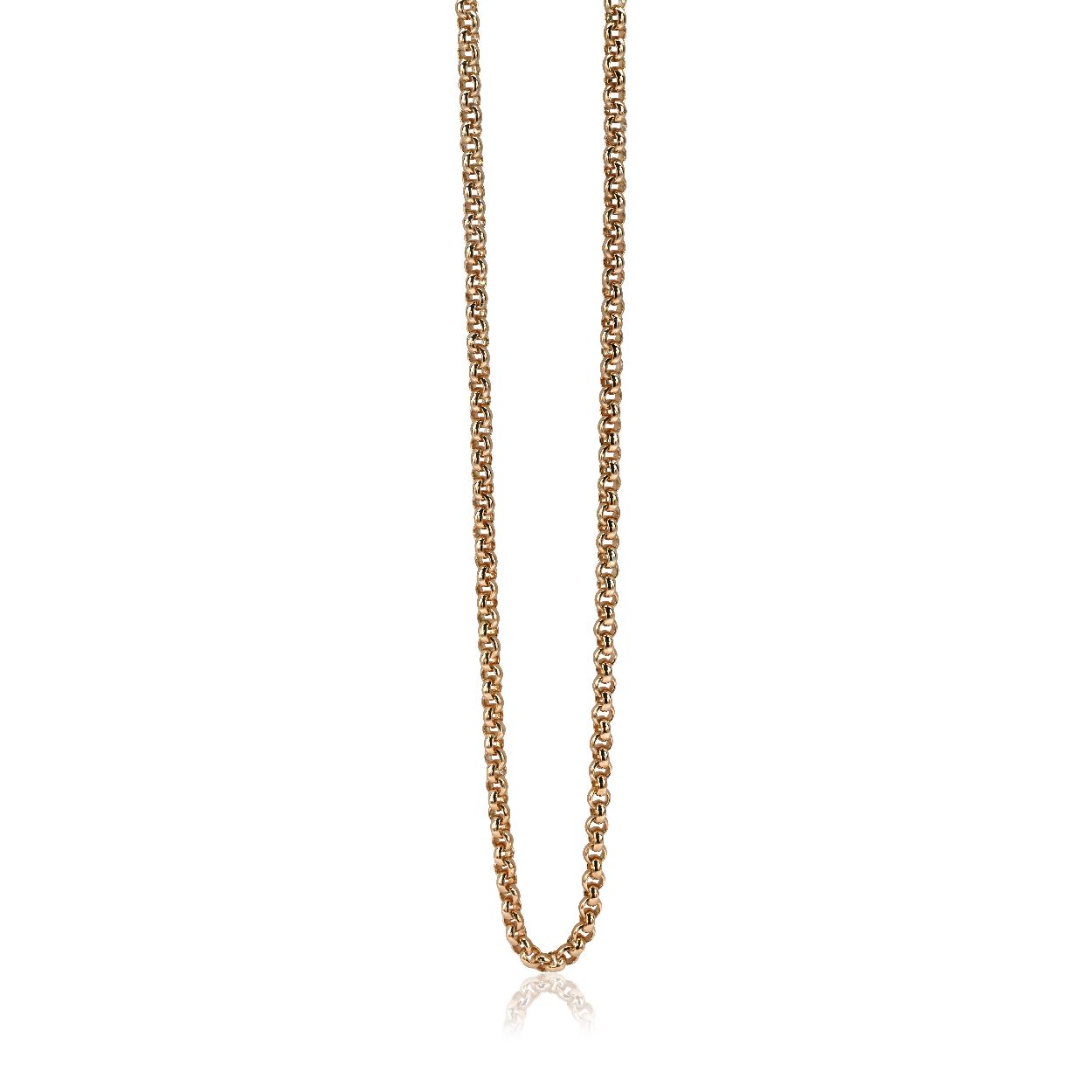 ZINZI zilveren jasseron ketting rose verguld 5mm breed 45cm ZIC1009R