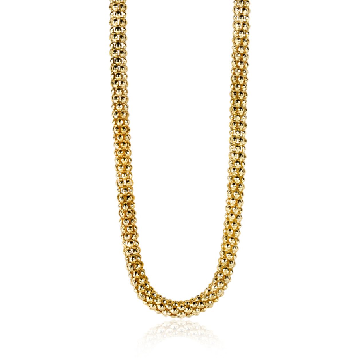 ZINZI zilveren schakelketting geel verguld 4,5mm breed 45cm ZIC1057G