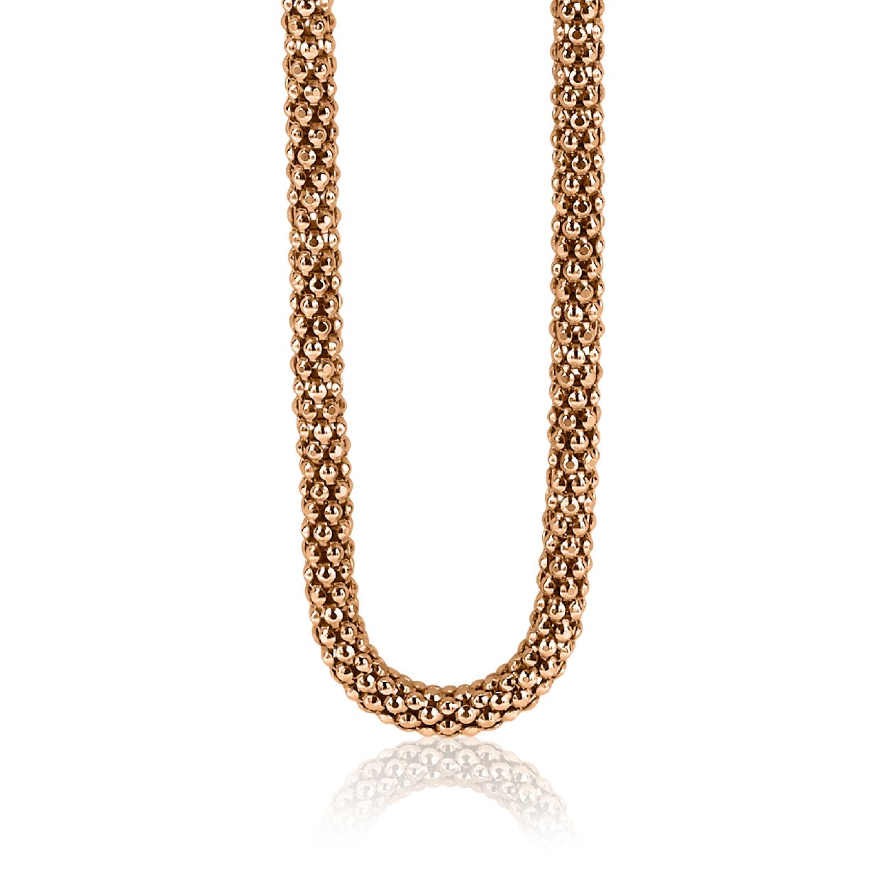 ZINZI zilveren schakelketting rose verguld 4,5mm breed 45cm ZIC1057R