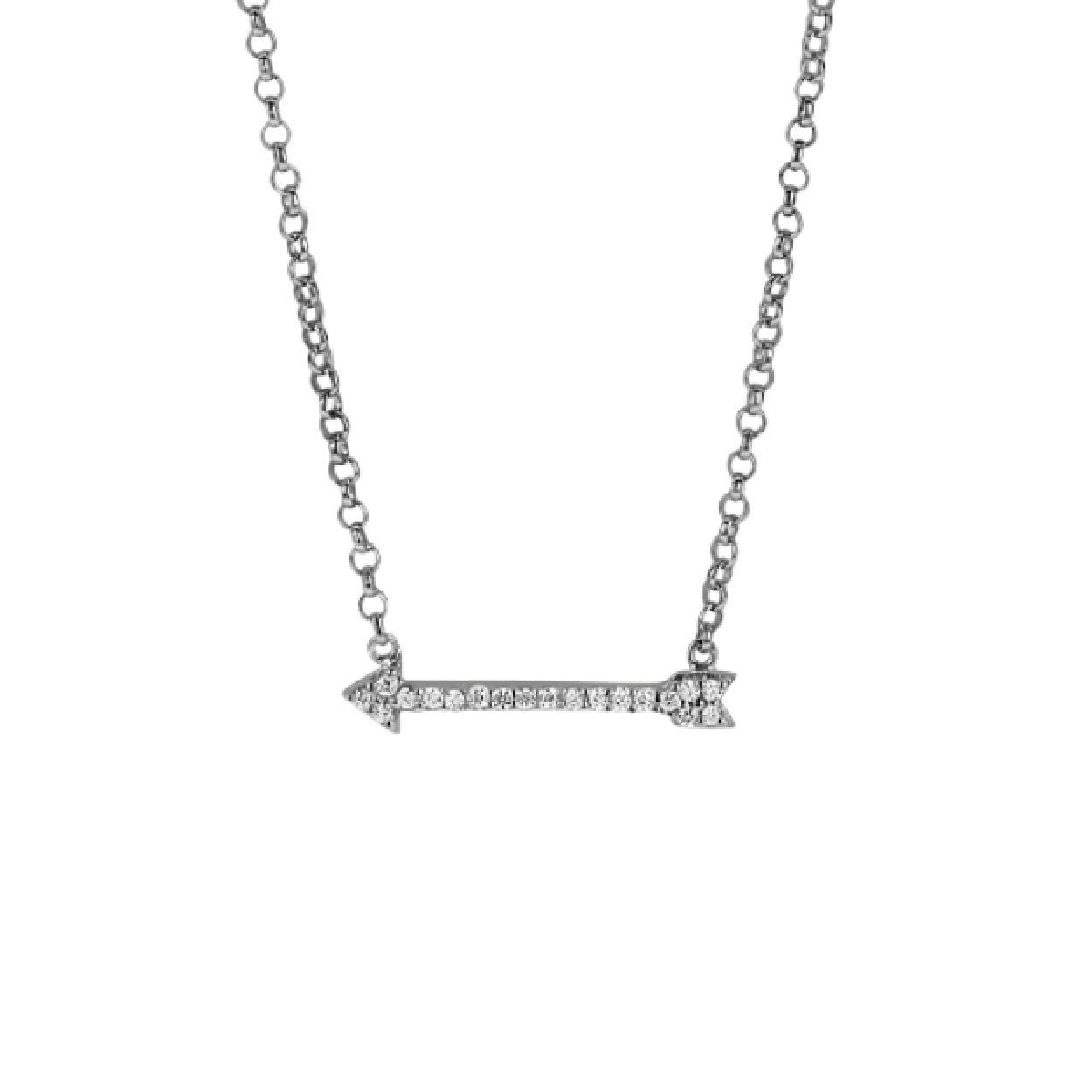 Zinzi zilveren ketting Cupido pijl wit 42-45cm ZIC1064