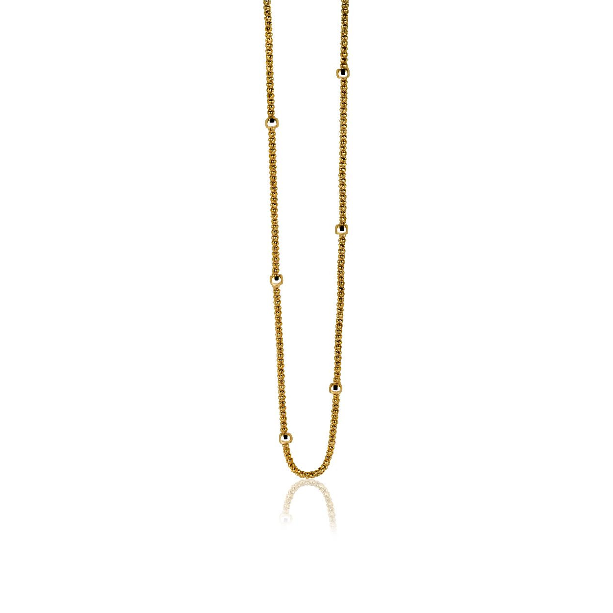 ZINZI zilveren fantasie ketting geel verguld 42-45cm ZIC1128G