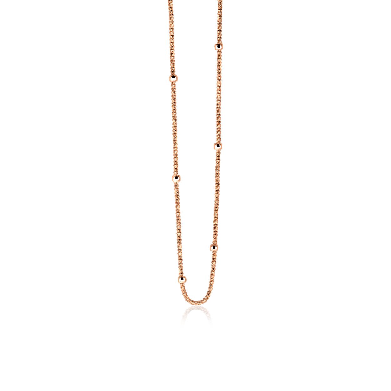 ZINZI zilveren fantasie ketting rose verguld 42-45cm ZIC1128R