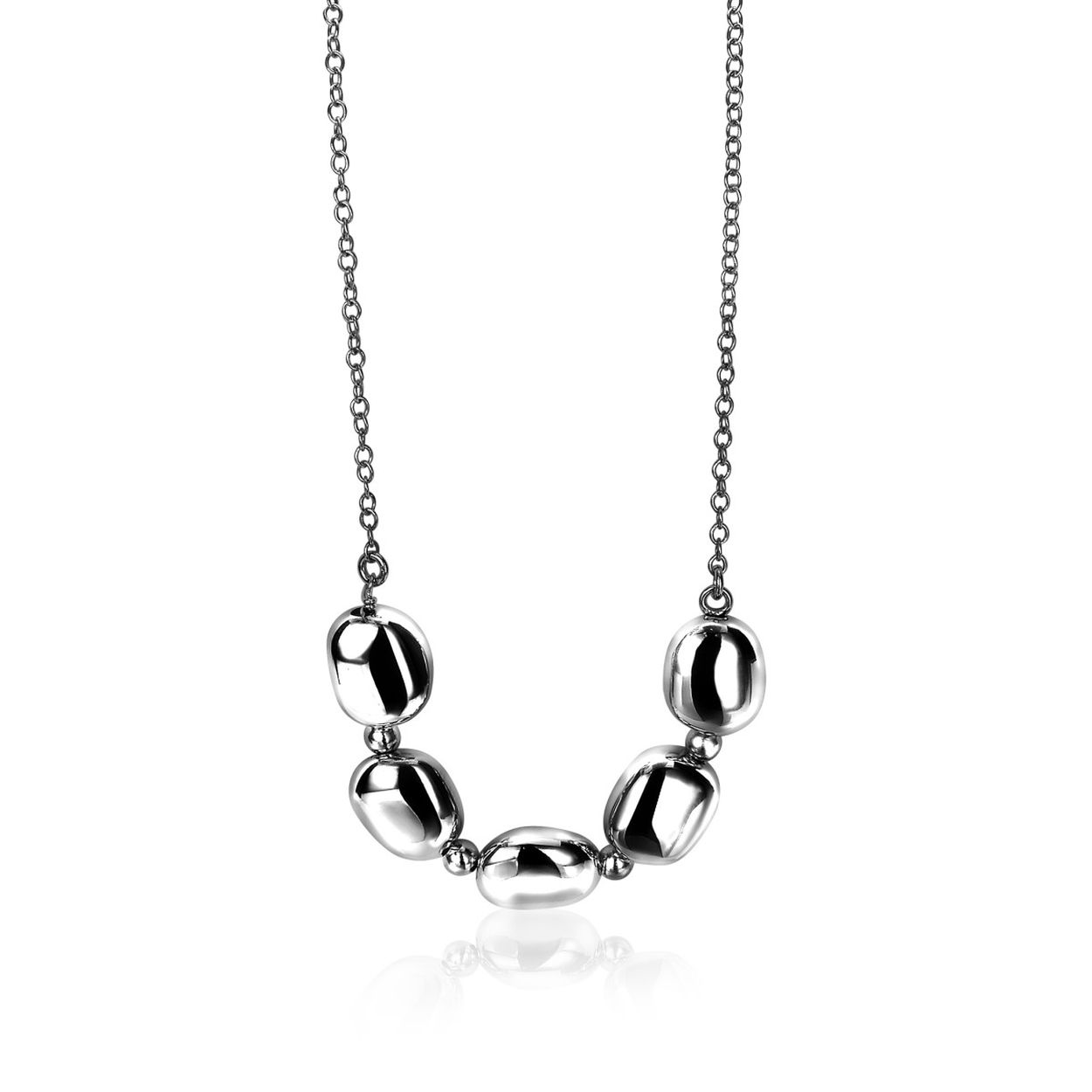 Zinzi zilveren collier vierkante vormen 8,5mm breed 42-45cm ZIC1275