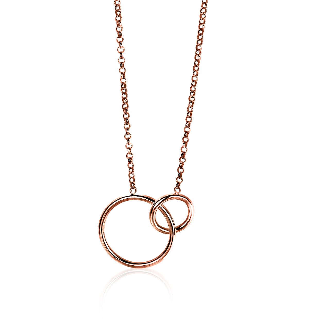 ZINZI zilveren collier rose verguld ronde vormen 42-45cm ZIC1278R