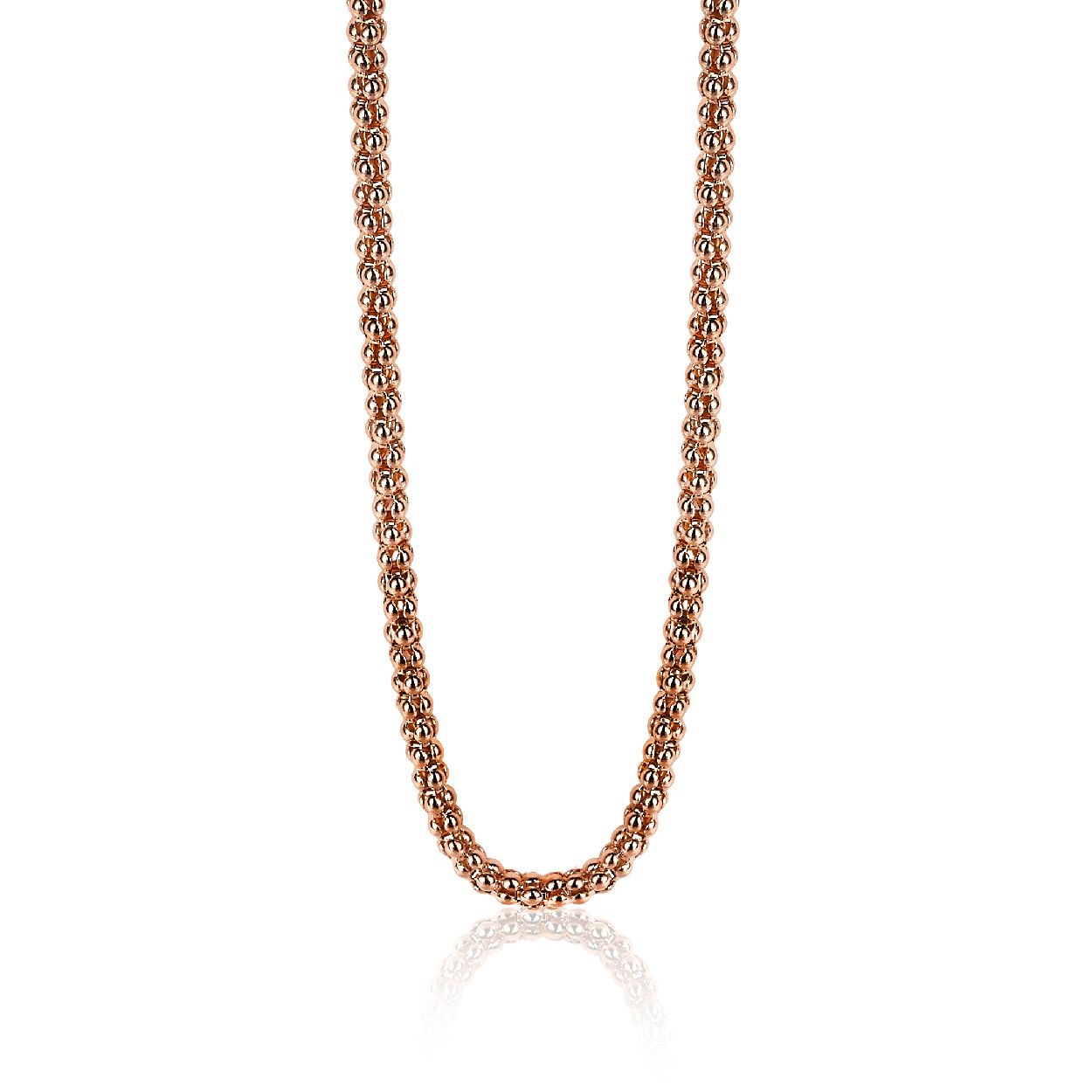 ZINZI zilveren schakelcollier rose verguld 45cm ZIC1288R