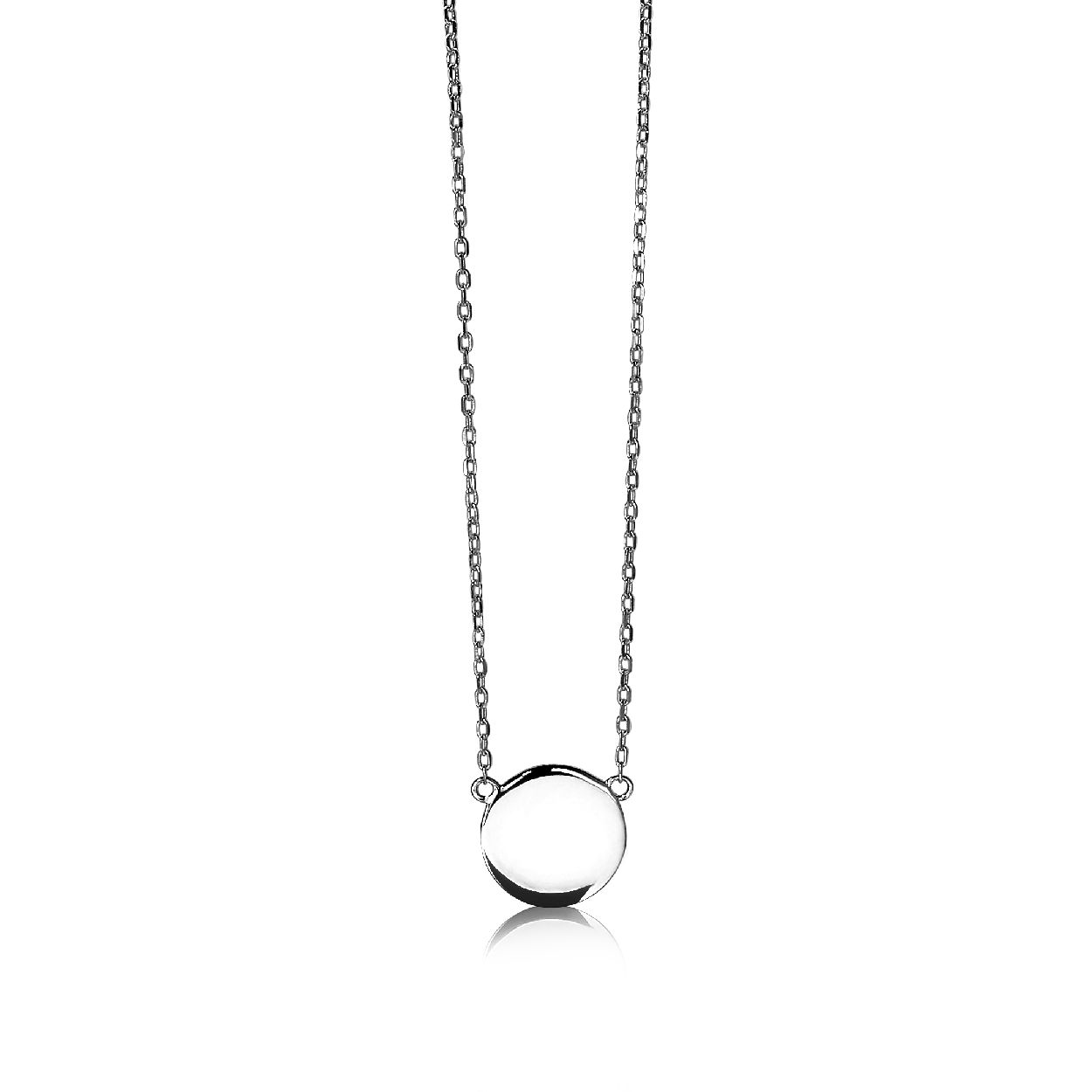 Zinzi zilveren ketting rond plaatje 40-42cm ZIC1306