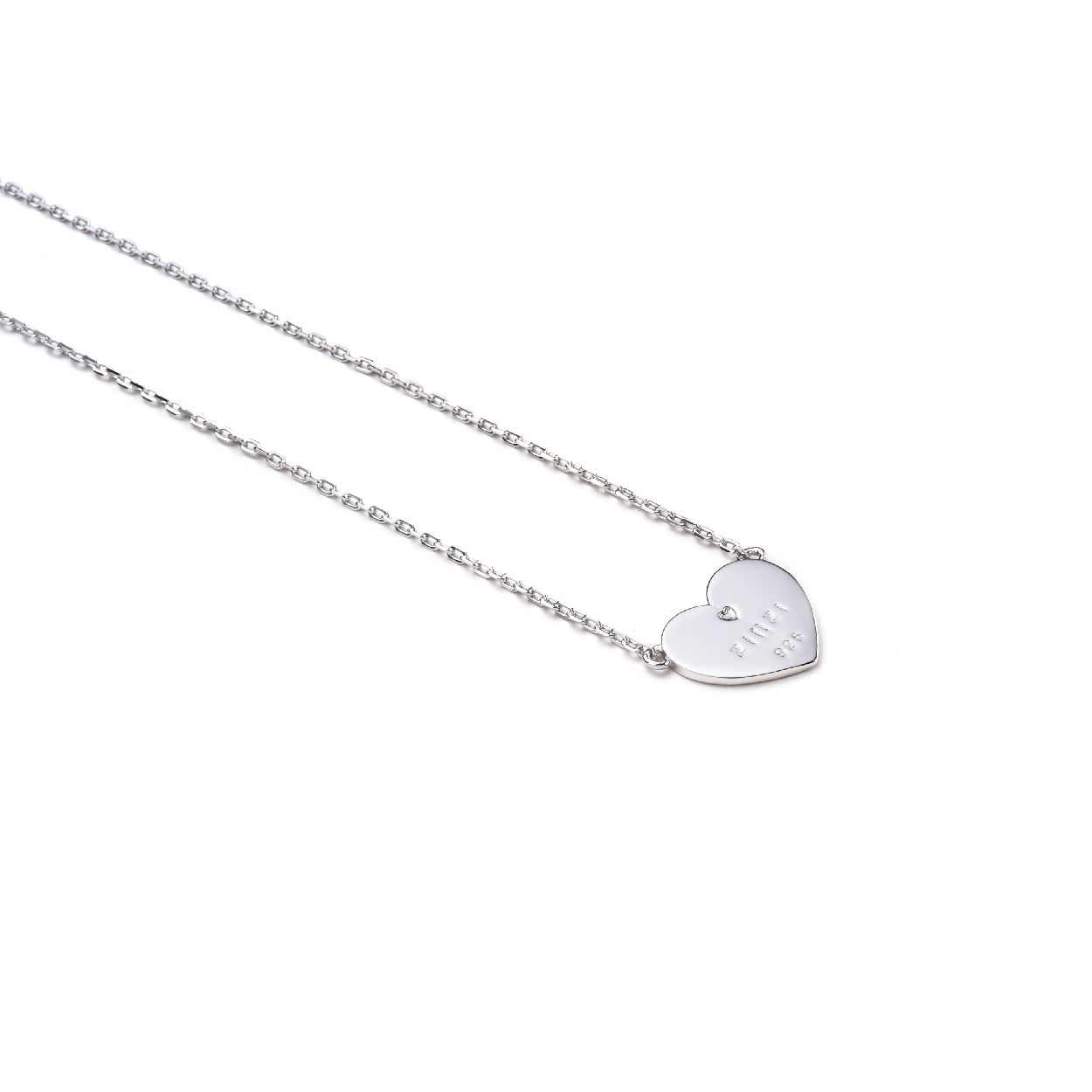Zinzi zilveren ketting hart 40-42cm ZIC1307