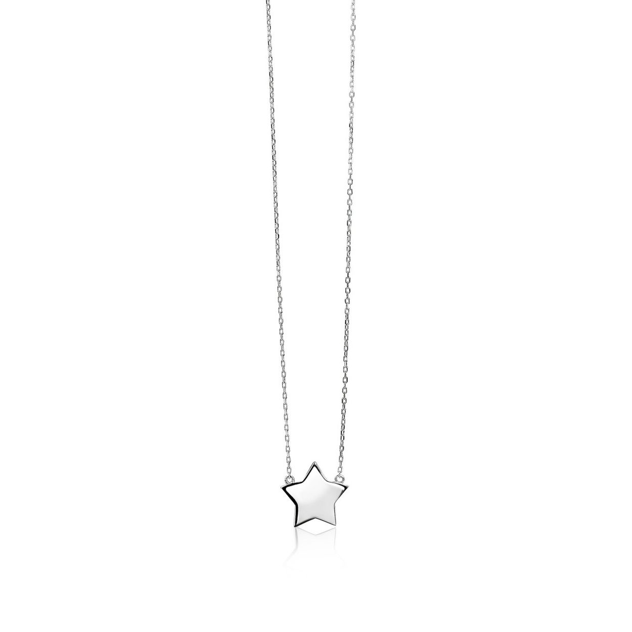 ZINZI zilveren ketting ster glad 40-42cm ZIC1395