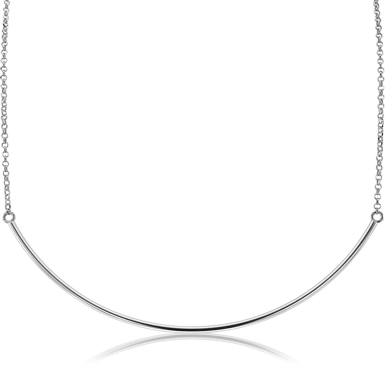 ZINZI zilveren fantasie ketting 45cm met trendy boog 11cm op de hals ZIC1405