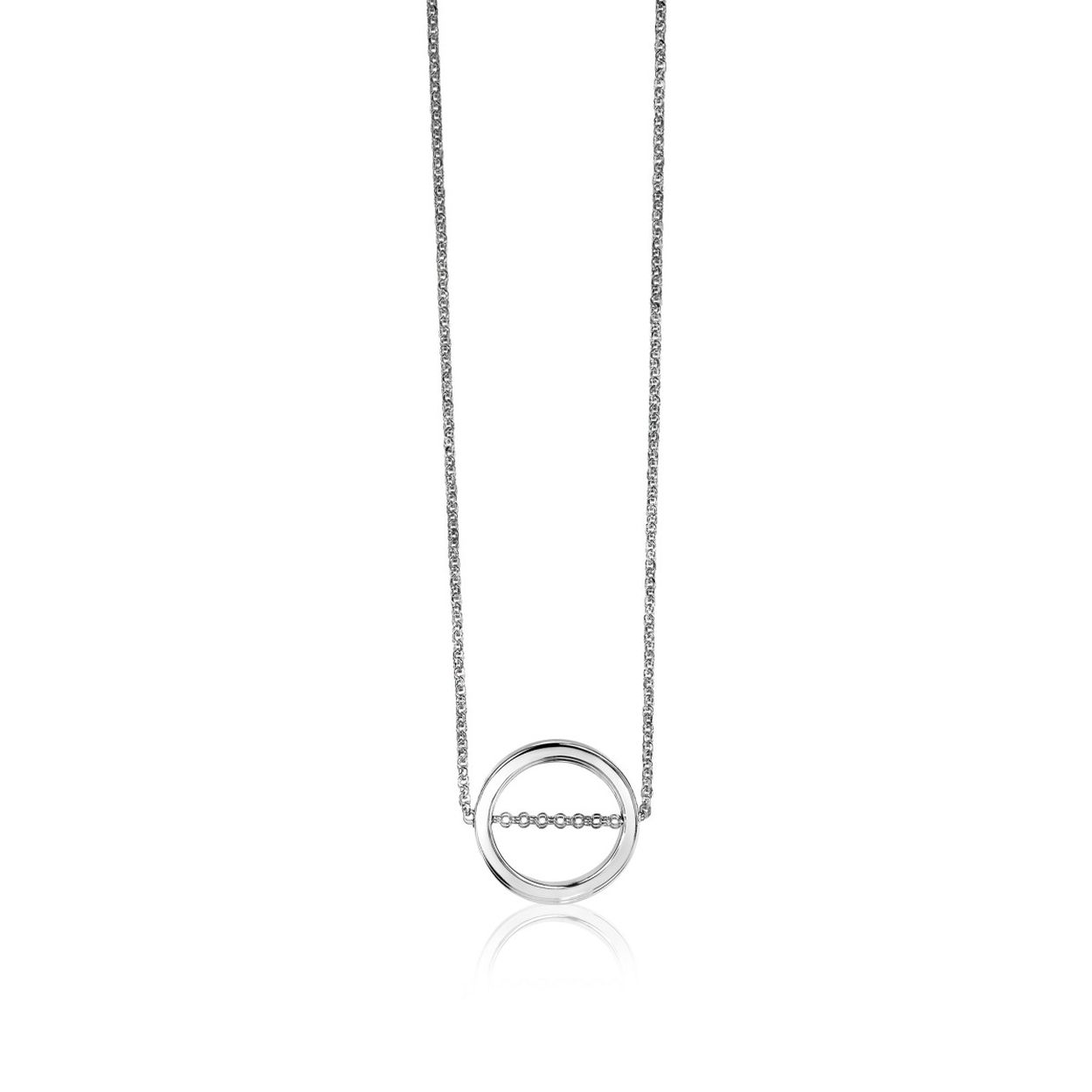 ZINZI zilveren collier 45cm open rond ZIC1425