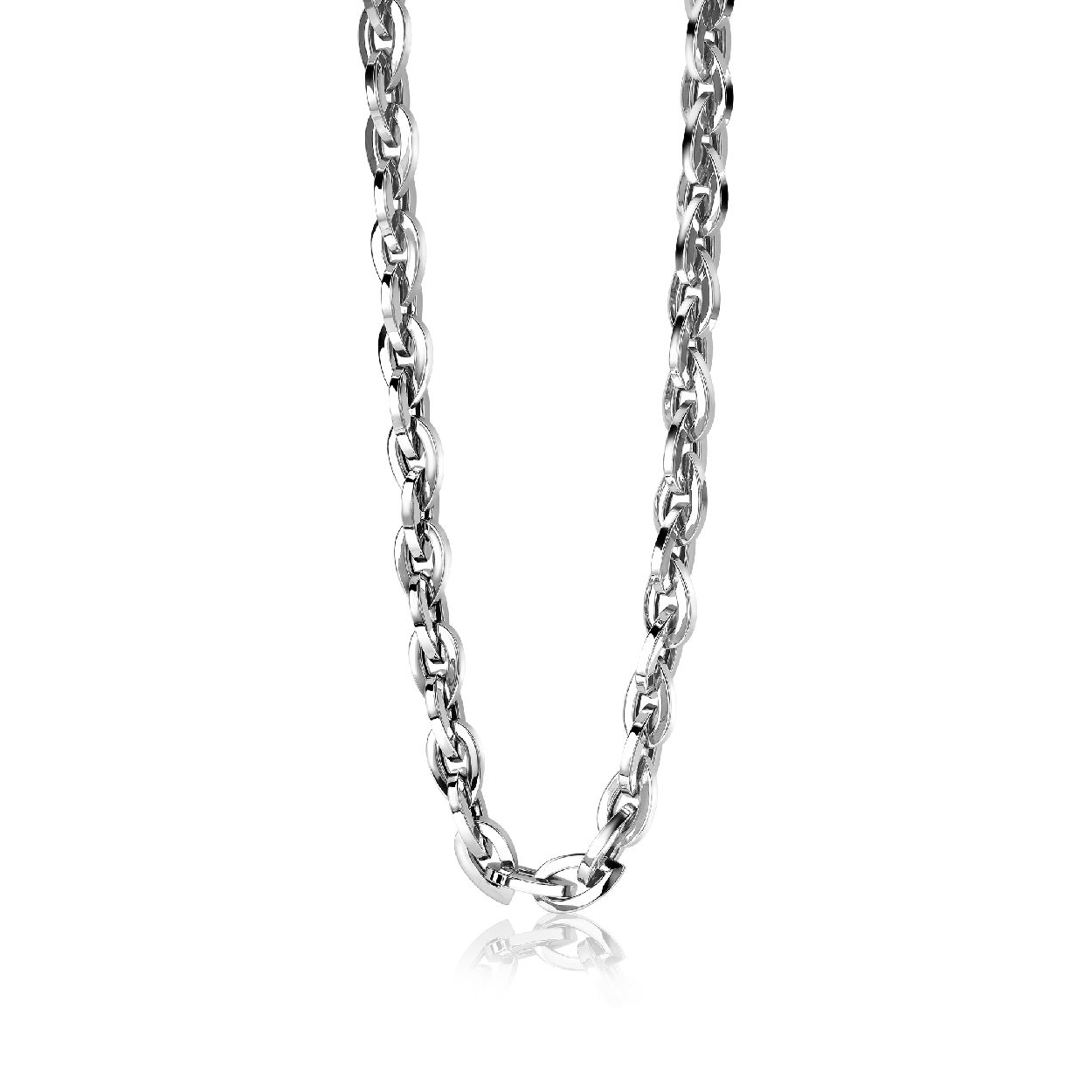 ZINZI zilveren ketting breed ovaal 45cm ZIC1480
