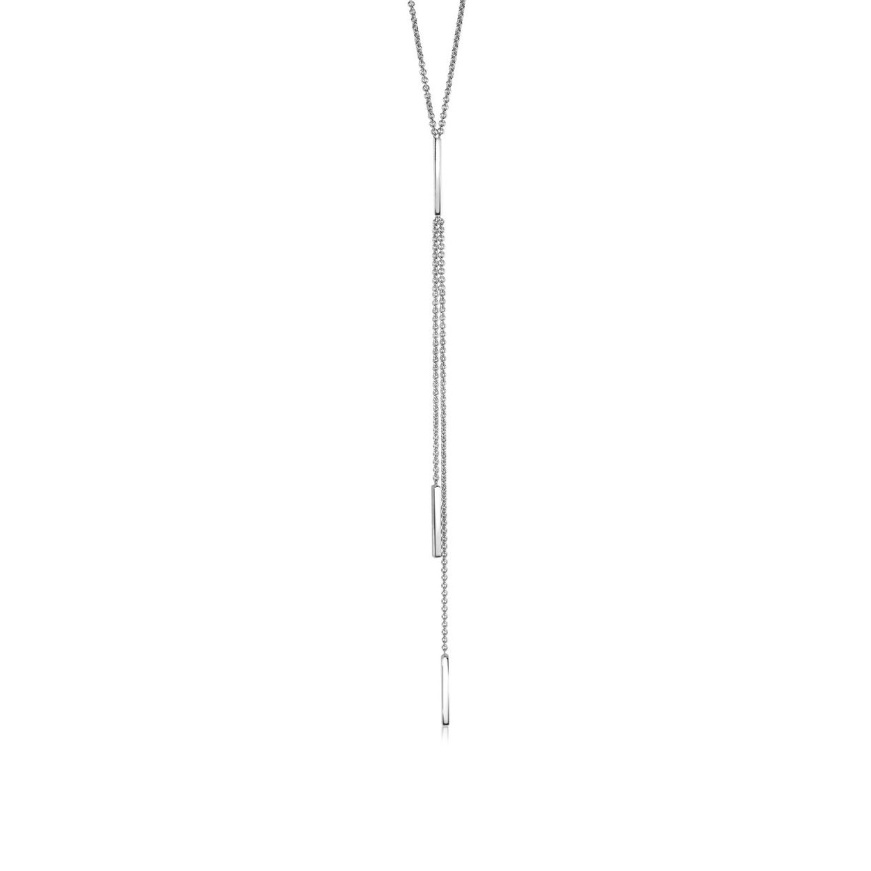 ZINZI zilveren Y-collier 70cm staafjes ZIC1493