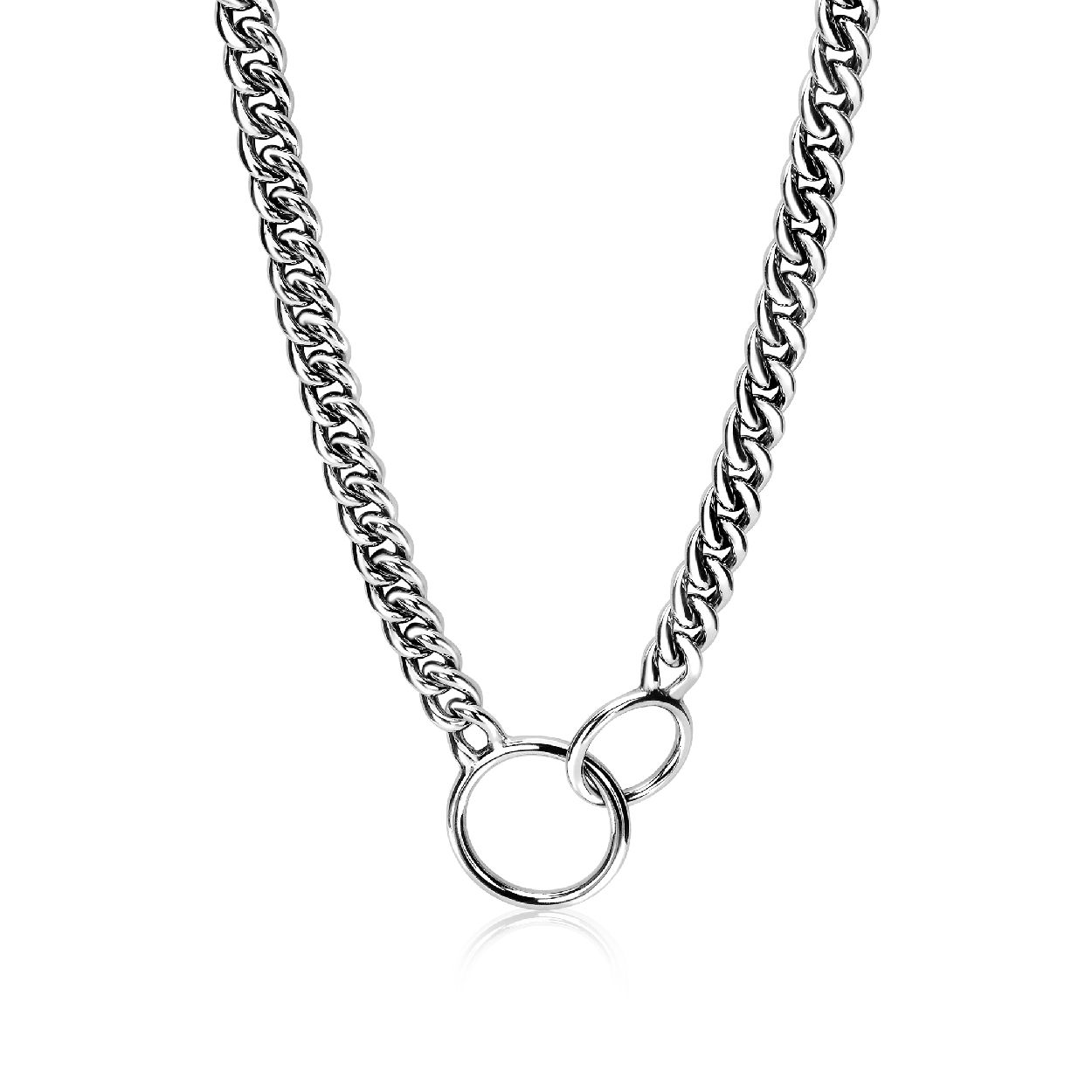 ZINZI zilveren gourmet ketting ronde vormen 45cm ZIC1530
