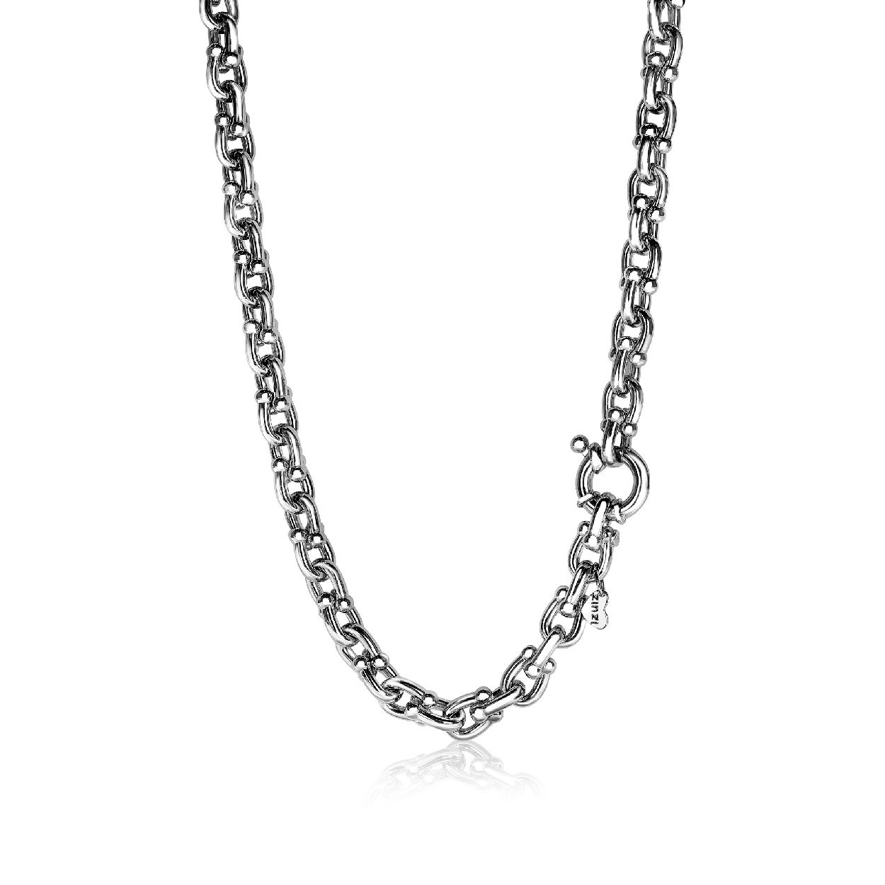 ZINZI zilveren luxe schakelcollier 7mm 45cm ZIC1640