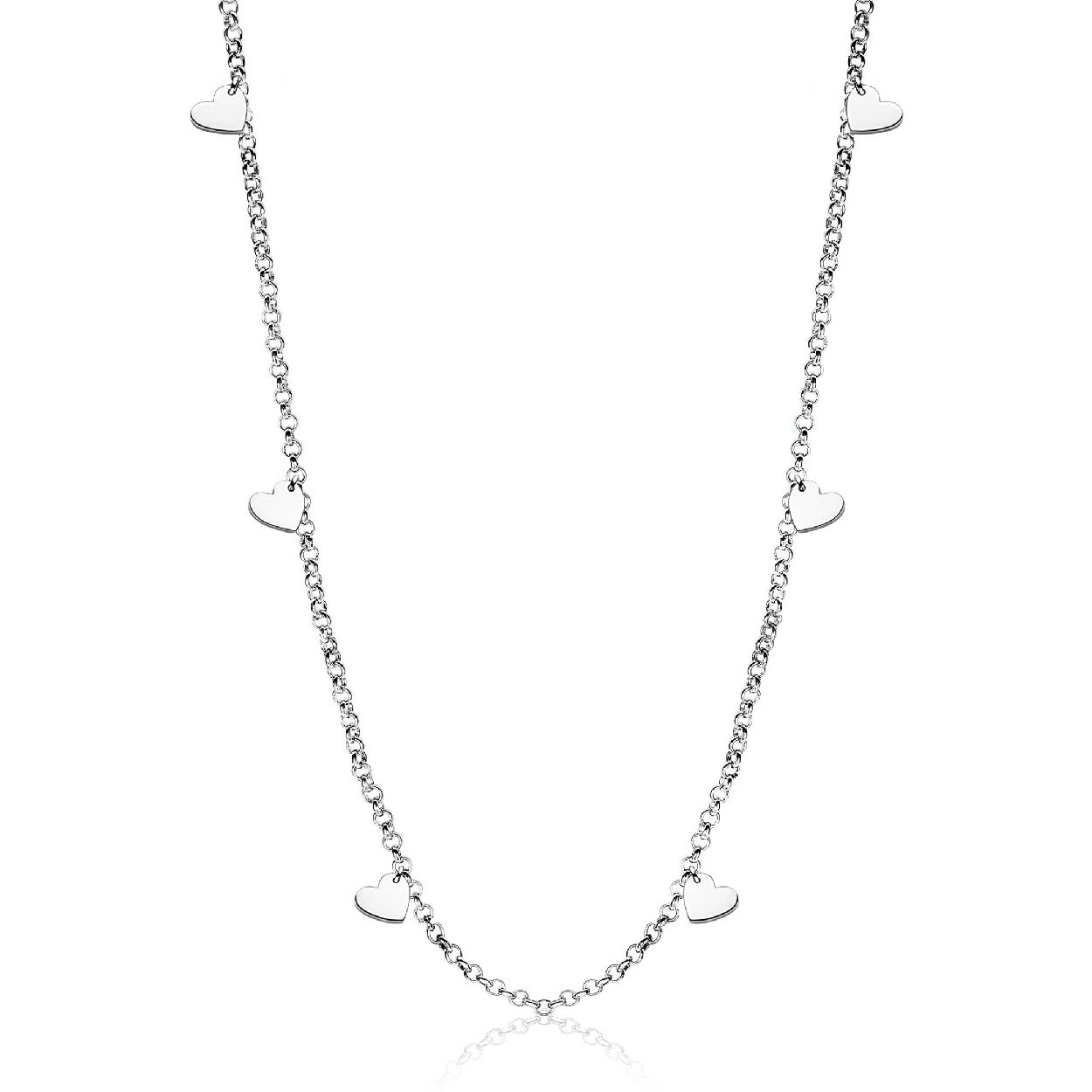 ZINZI zilveren fantasie ketting hart 40-45cm ZIC1677