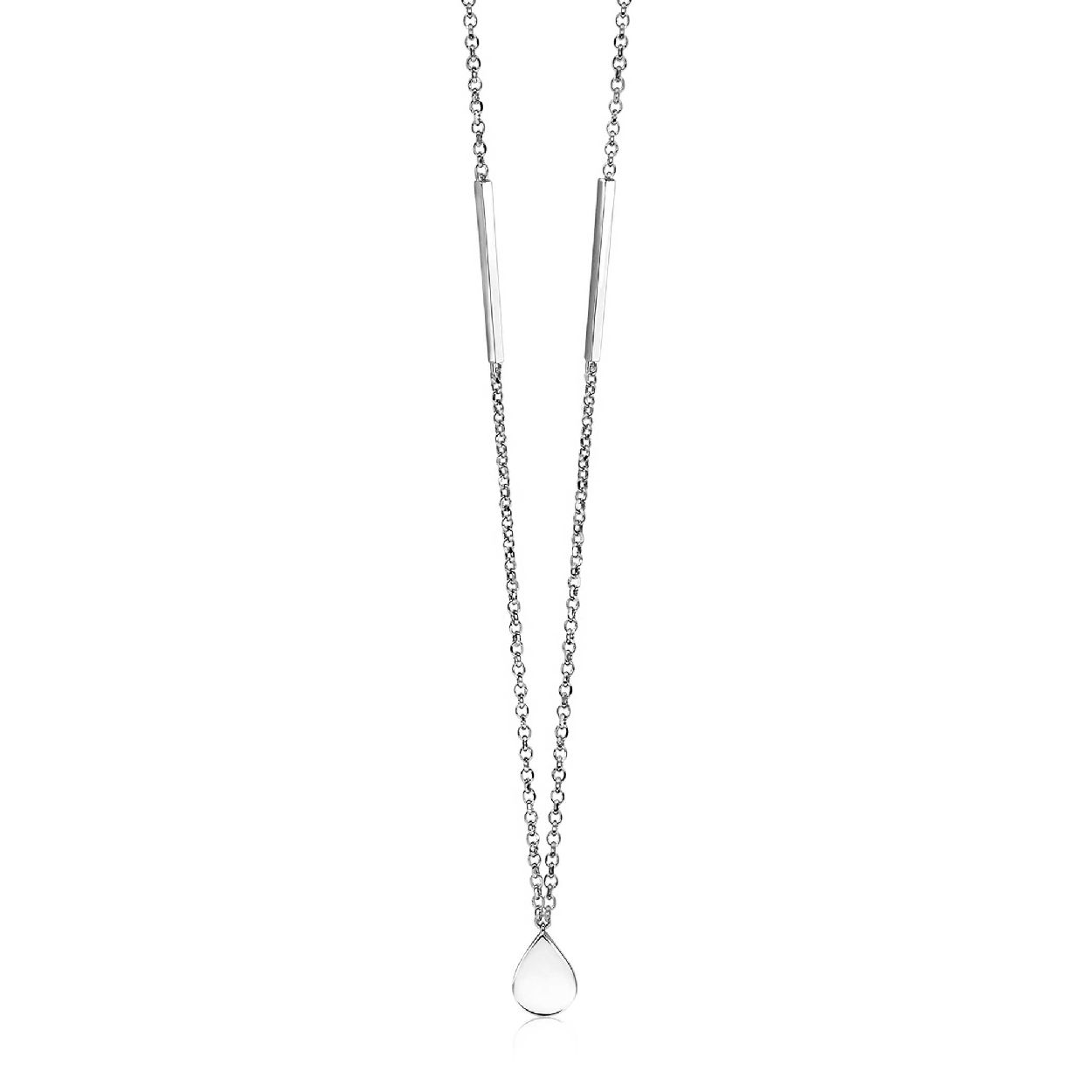 ZINZI zilveren fantasie ketting druppel 40-45cm ZIC1678