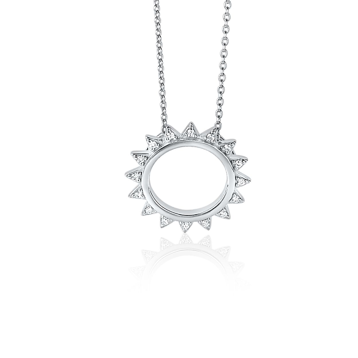 ZINZI zilveren ketting zon wit 45cm 