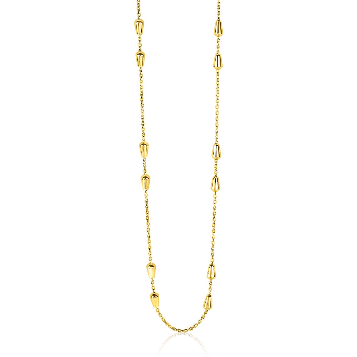 ZINZI zilveren fantasie ketting geel verguld 45cm ZIC1910G