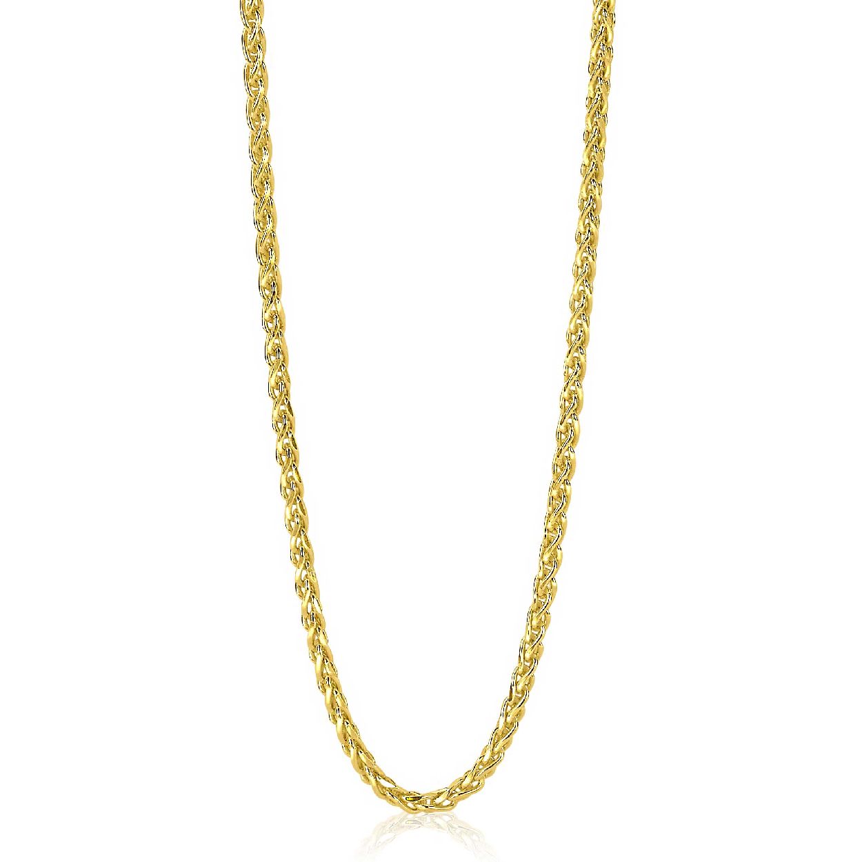 ZINZI zilveren schakelcollier geelverguld palmier 2mm breed 45cm ZIC1931G