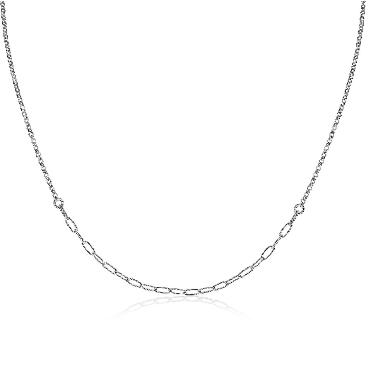 ZINZI zilveren ketting 45cm met 'paperclip' schakel 2,3mm breed ZIC1989