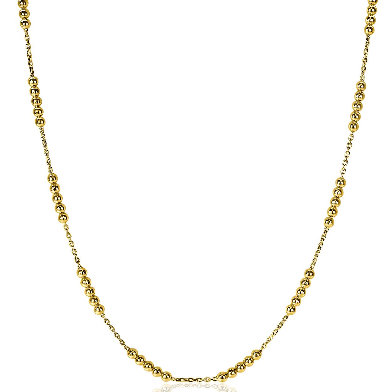 ZINZI zilveren ketting 14K geel verguld bolletjes 45cm ZIC2182G
