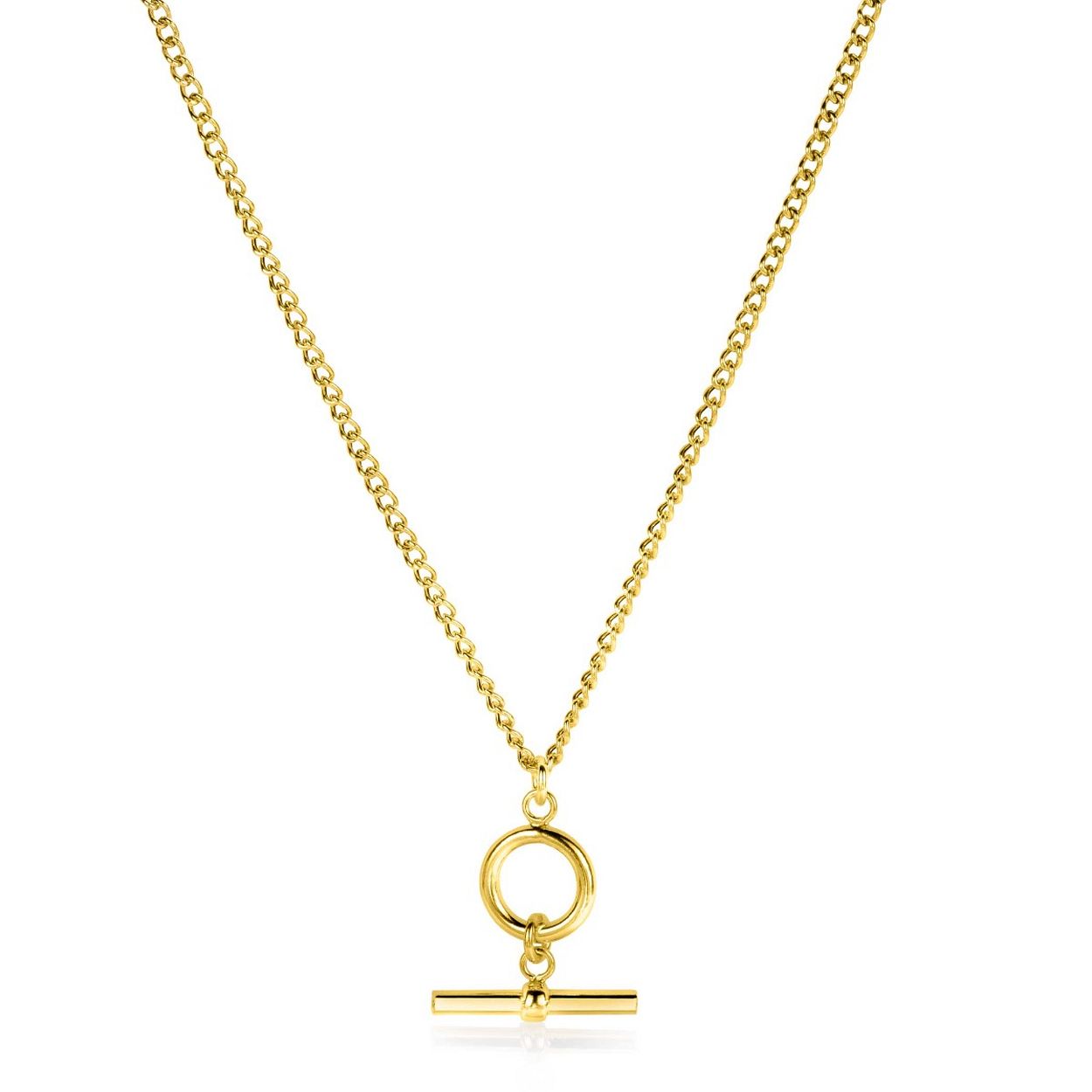 ZINZI gold plated zilveren gourmet ketting 45cm met trendy kapittelstokje en open rondje. Met herkenbaar Zinzi hartje bij de sluiting. De lengte van de ketting is te variëren tussen 40 en 45cm. De ketting is vervaardigd van eerste gehalte zilver (925) en voorzien van een extra 14K geel vergulding.