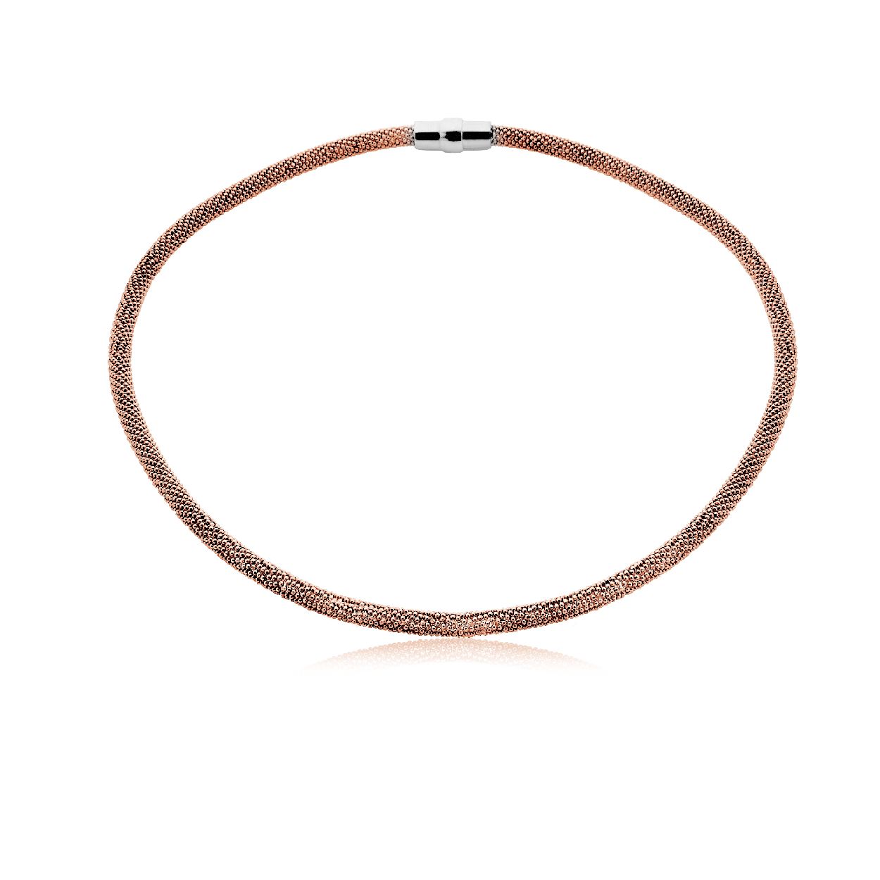 ZINZI strak zilveren collier rose verguld 43cm ZIC681R
