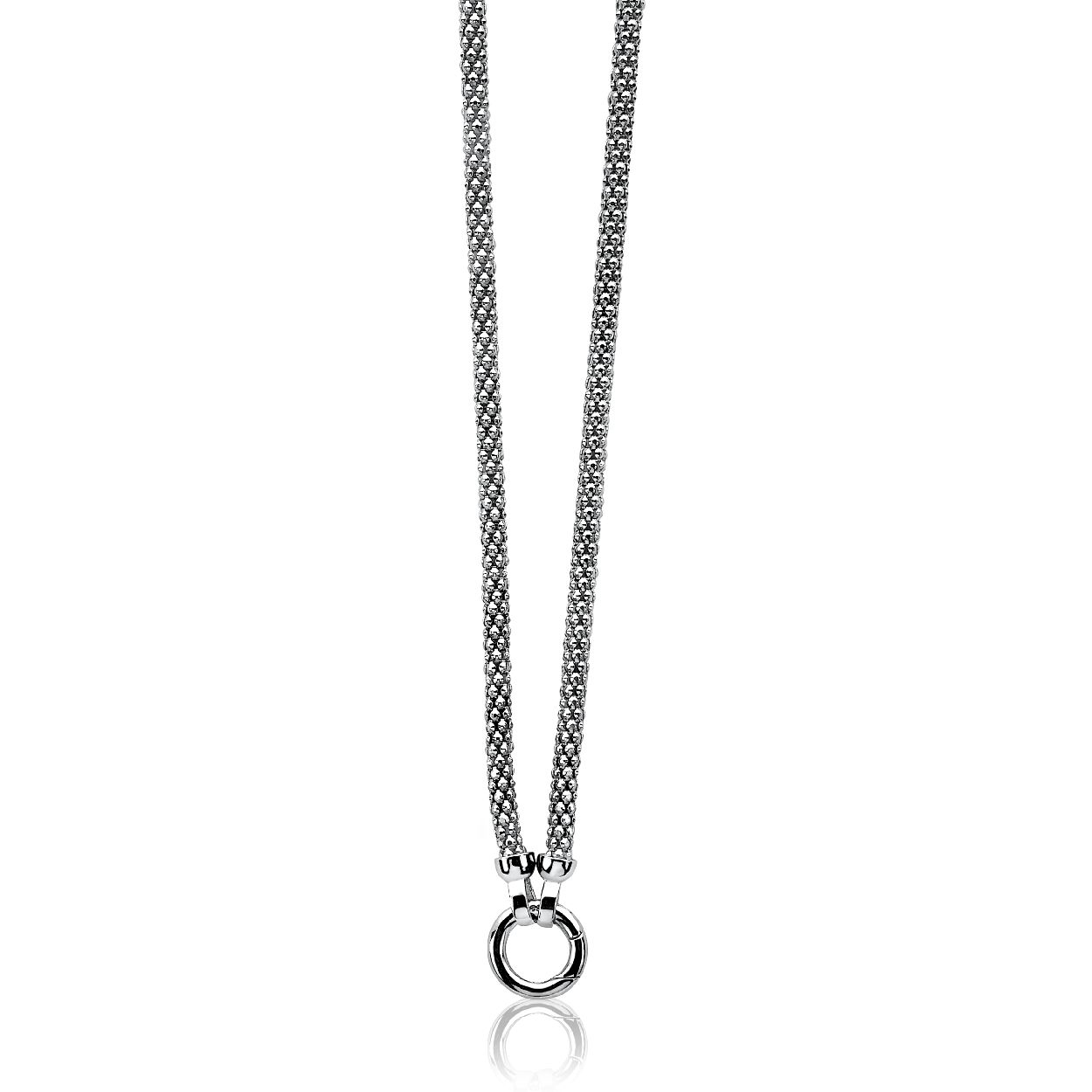 Zinzi zilveren schakelcollier 7mm breed, lengte 45cm ZIC733