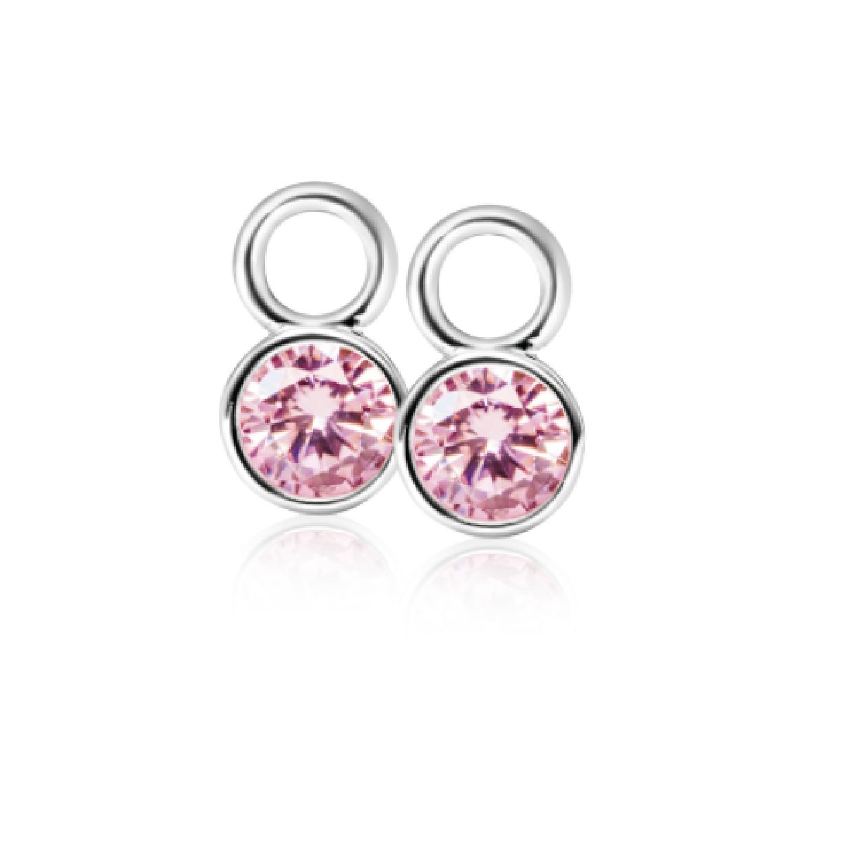 ZINZI zilveren oorbedels 7mm rond roze ZICH1486R