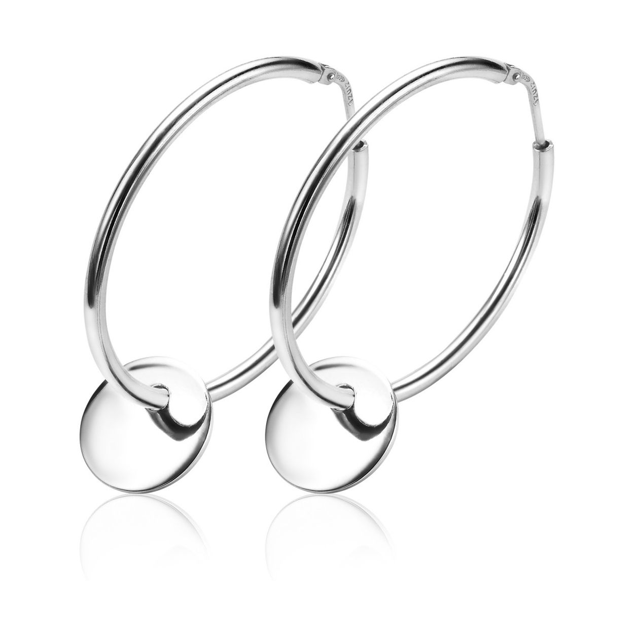 ZINZI zilveren ronde hangers voor creolen ZICH1511
