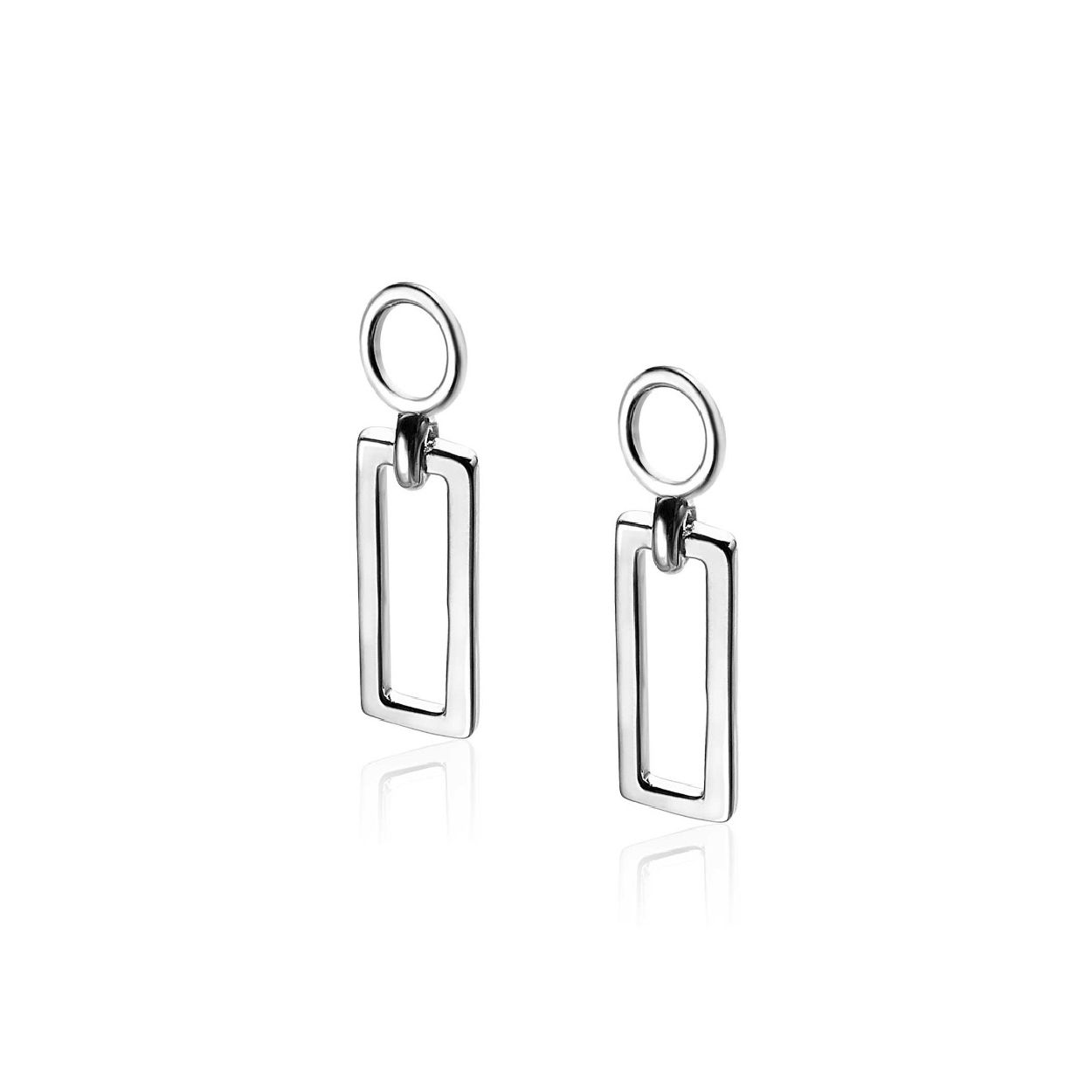 ZINZI zilveren oorbedels met een open rechthoek (14mm lang). Hang deze oorbedels sierlijk aan je zilveren Zinzi oorringen. De oorringen zijn niet bij de prijs inbegrepen. Vervaardigd van eerste gehalte zilver (925) en met extra rodiumlaag voor een langdurige glans.