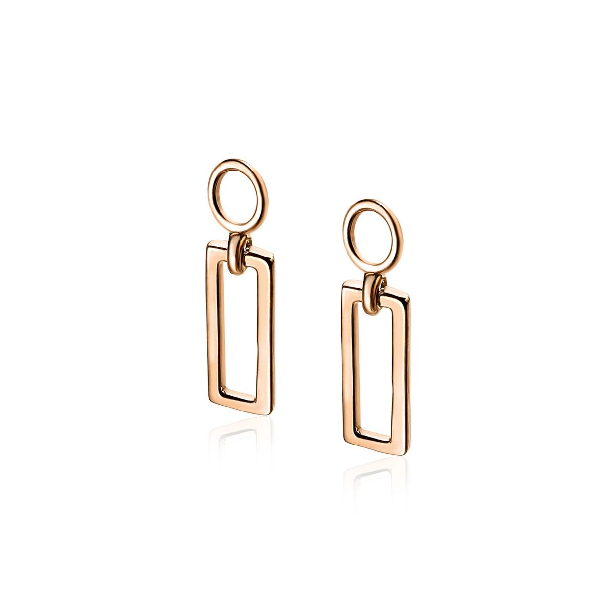 ZINZI zilveren oorbedels rosé verguld met een open rechthoek (14mm lang). Hang deze oorbedels sierlijk aan je zilveren ZINZI oorringen. De oorringen zijn niet bij de prijs inbegrepen. Vervaardigd van eerste gehalte zilver (925) en met extra roségoudkleurige laag.