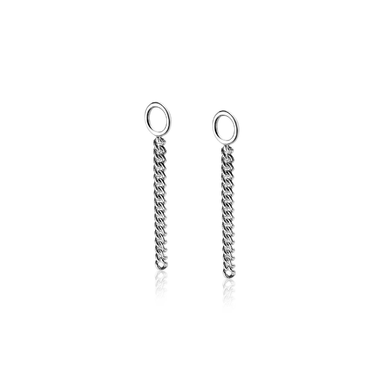 ZINZI zilveren oorbedels gourmet ketting 30mm ZICH1694