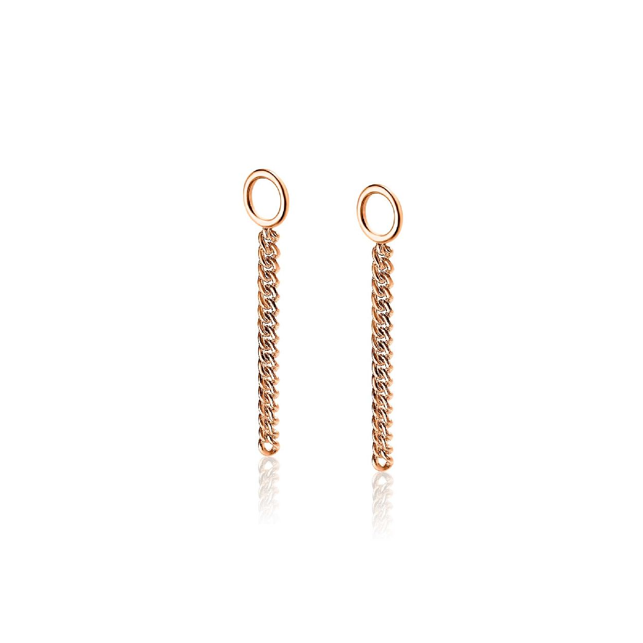 ZINZI zilveren oorbedels rosé verguld met hangend gourmet kettinkje (30mm). Hang deze oorbedels sierlijk aan je zilveren ZINZI oorringen. Gemakkelijk te combineren met andere oorbedels. De oorringen zijn niet bij de prijs inbegrepen. Vervaardigd van eerste gehalte zilver (925) en met extra roségoudkleurige laag.