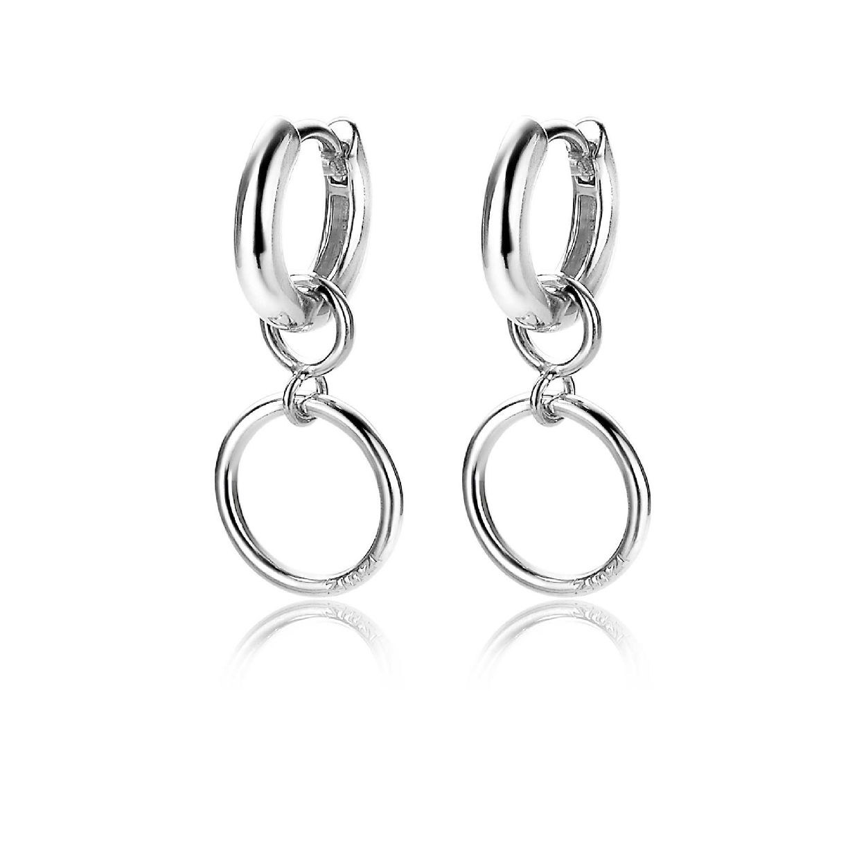 ZINZI zilveren oorbedels open rond 11mm ZICH1748